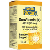 Natural Factors SunVitamin D3 Kids 400 IU 15ml