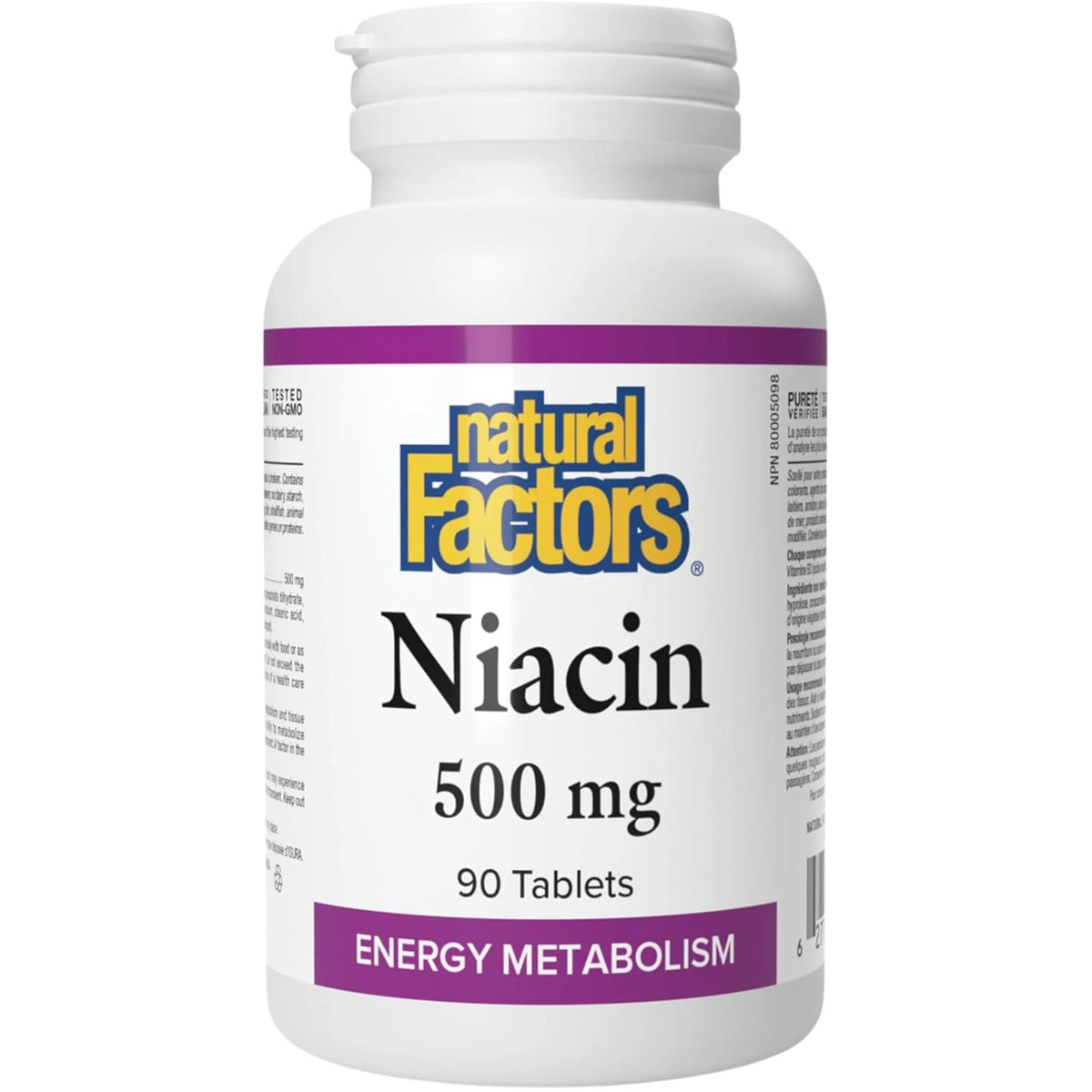 Natural Factors Niacin Vitamin B3 500mg 90 Tablets