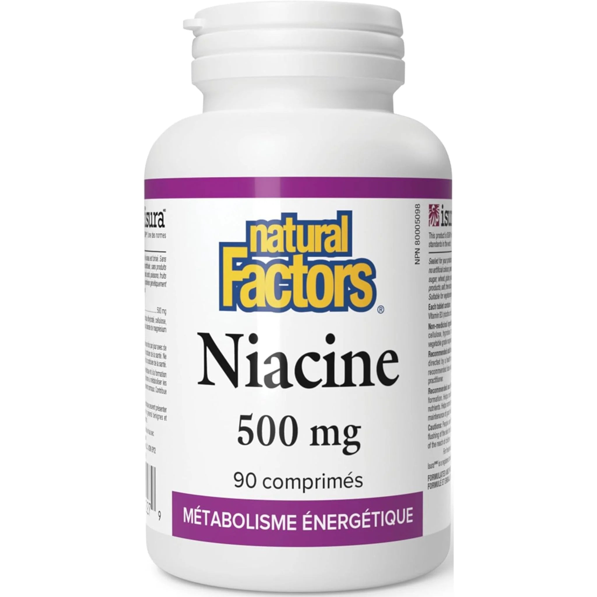 Natural Factors Niacin Vitamin B3 500mg 90 Tablets