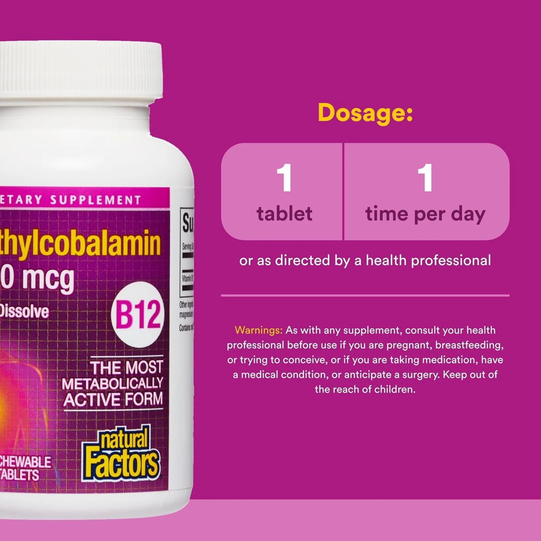 Natural Factors B12 Methylcobalamin 1000 mcg 90ct