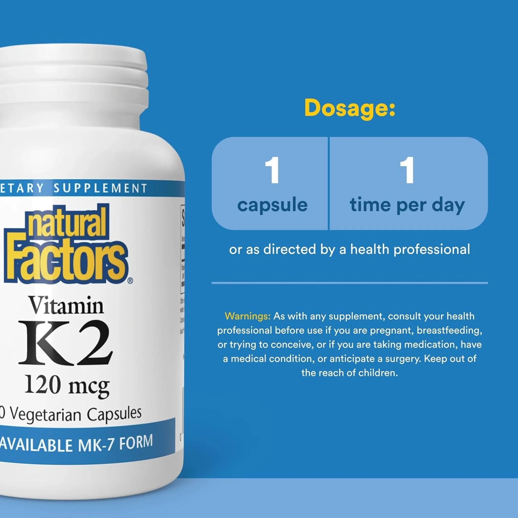 Natural Factors Vitamin K2 100 mcg 60vc