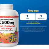 Natural Factors Vitamin C 500mg Peach, Passionfruit & Mango 180 Chewable Wafers