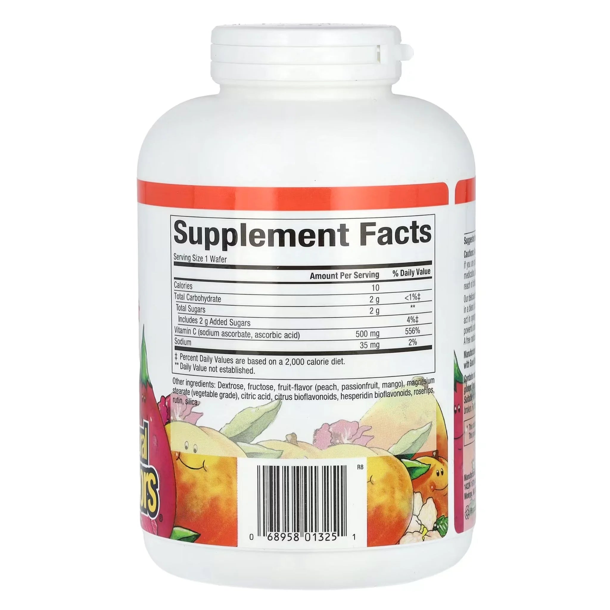 Natural Factors Vitamin C 500mg Peach, Passionfruit & Mango 180 Chewable Wafers