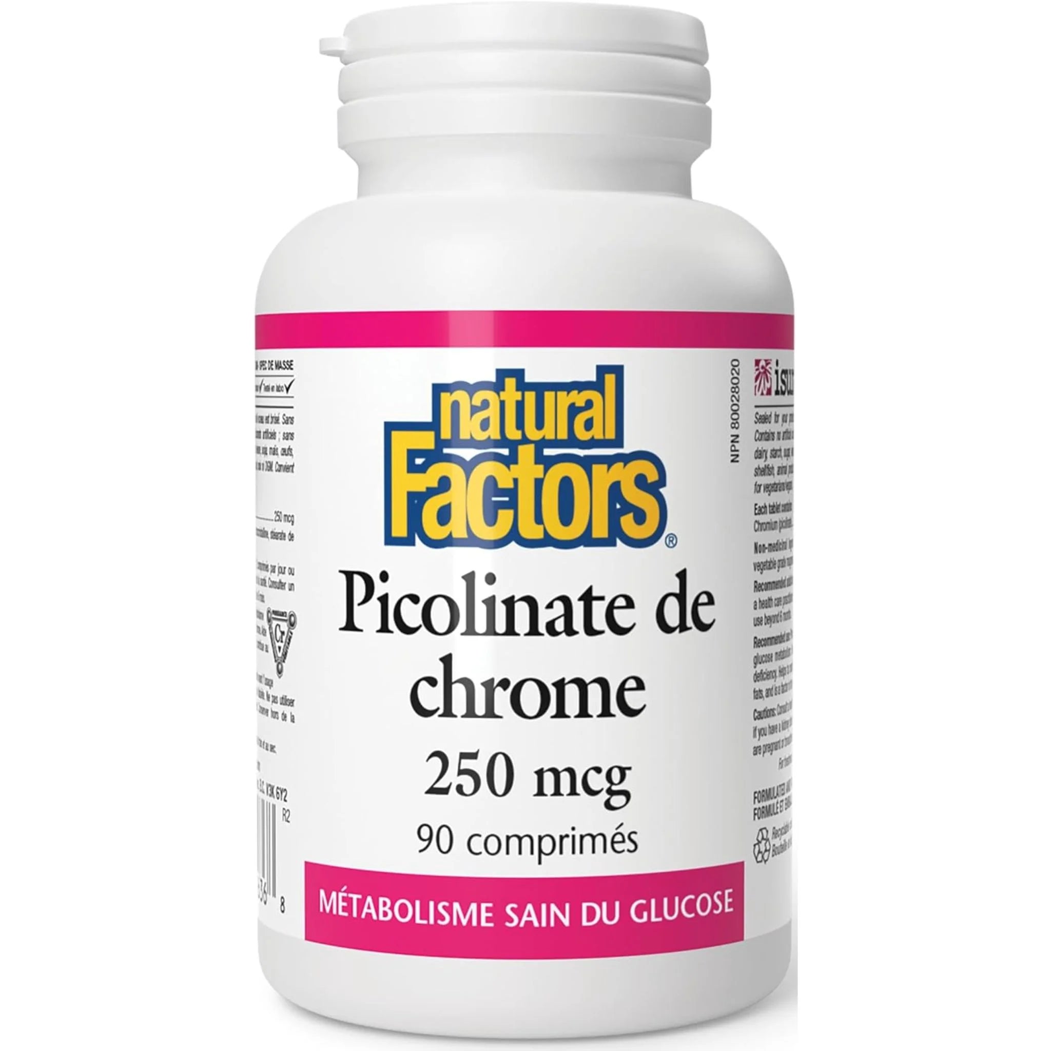 Natural Factors Chromium Picolinate 250mg 90 Tablets
