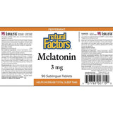 Natural Factors Melatonin 3 mg Peppermint 90st
