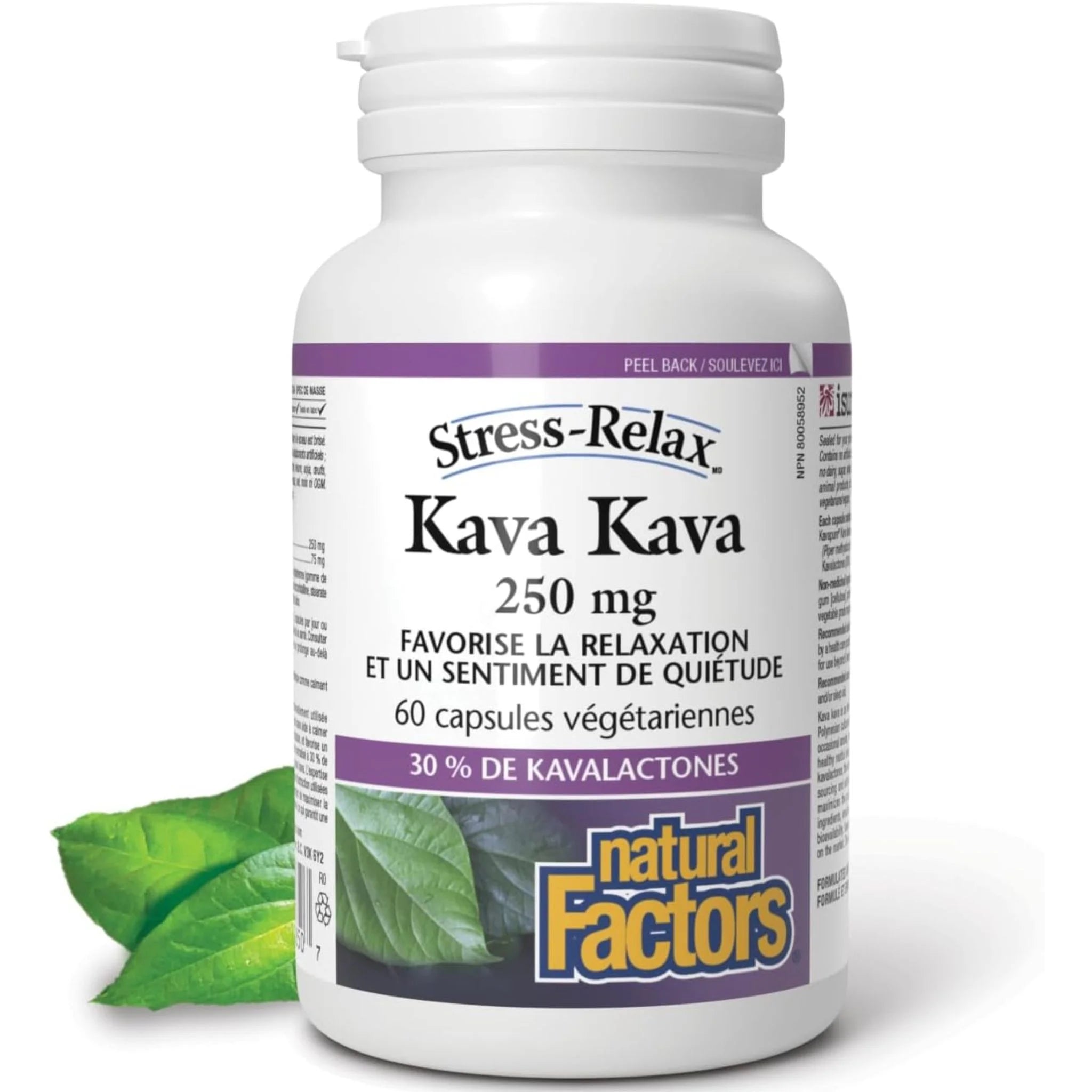 Natural Factors Kava Kava 250 mg 60 Vegetarian Capsules