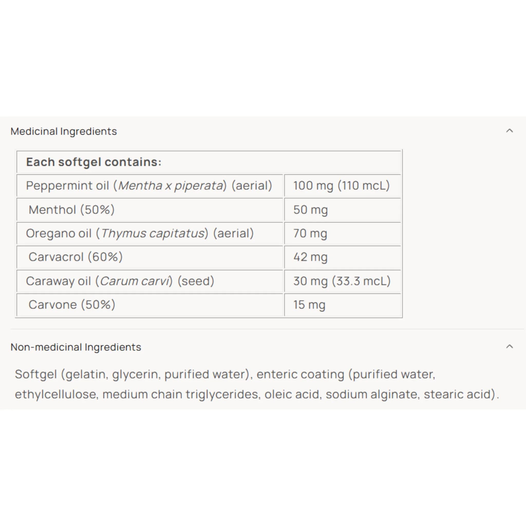 Natural Factors Peppermint Oil 60 Enteric-Coated Softgels