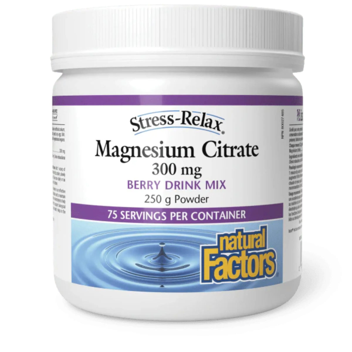 Natural Factors Magnesium Citrate 300mg Berry 250g
