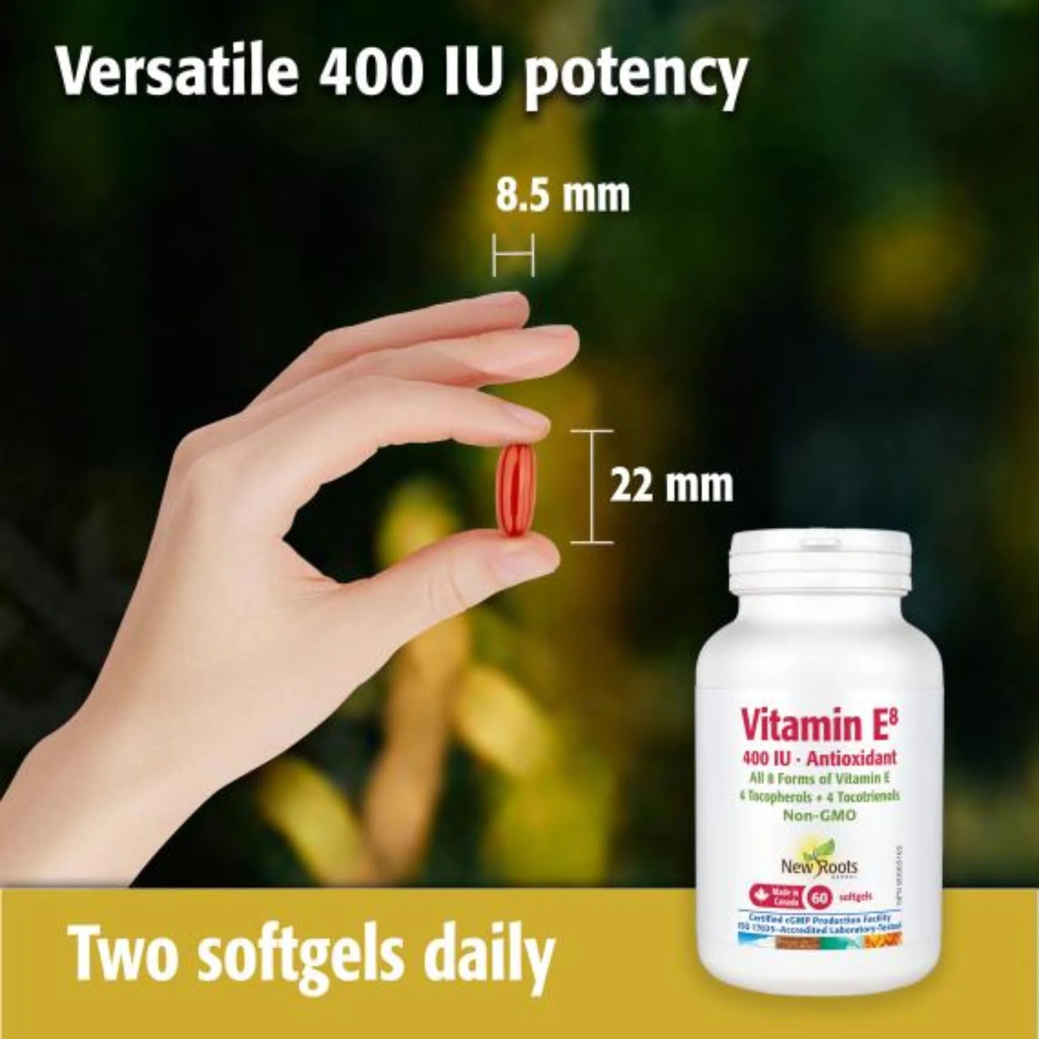 New Roots Vitamin E8 400 IU 60 Softgels