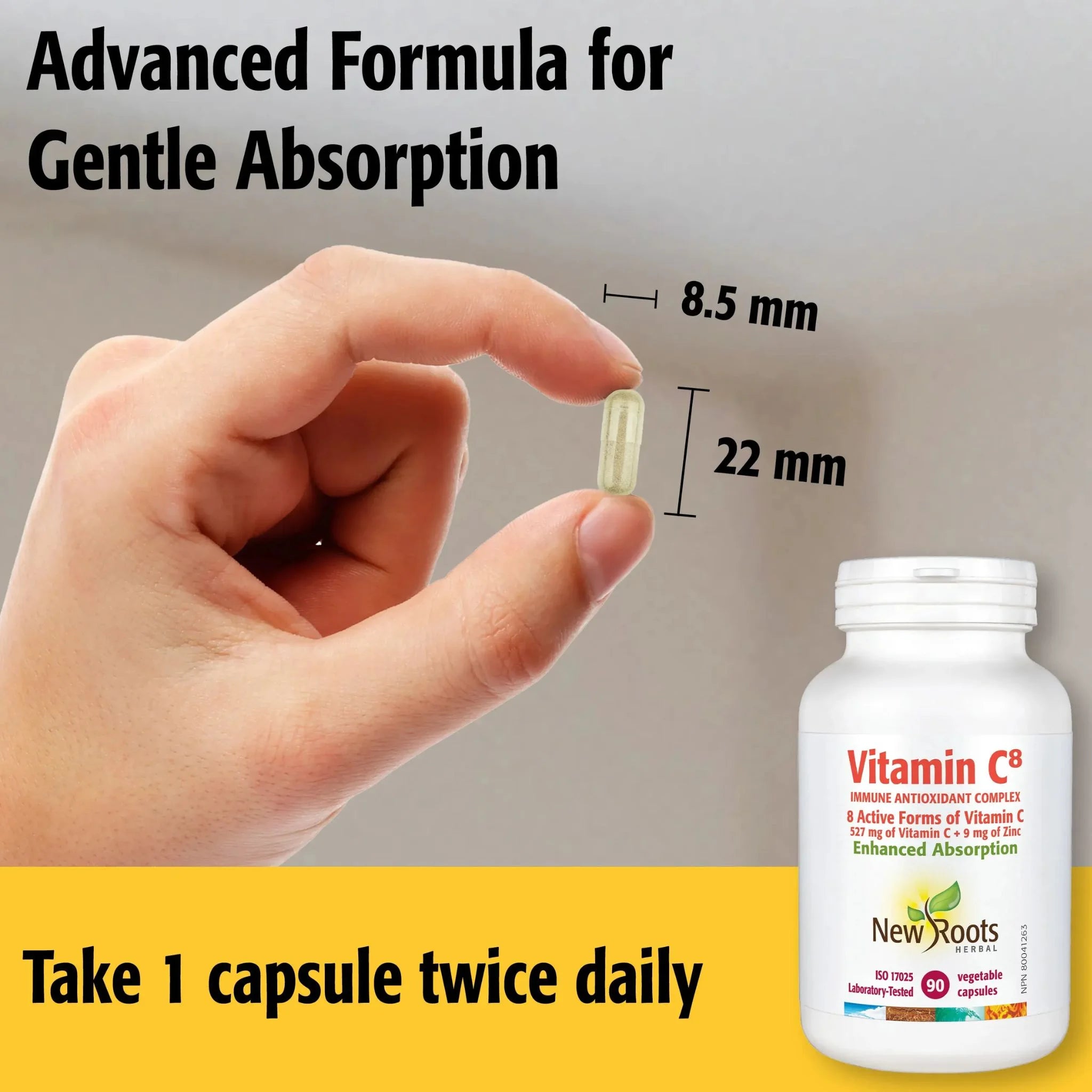 New Roots Vitamin C8, 527mg 180 Vegan Capsules