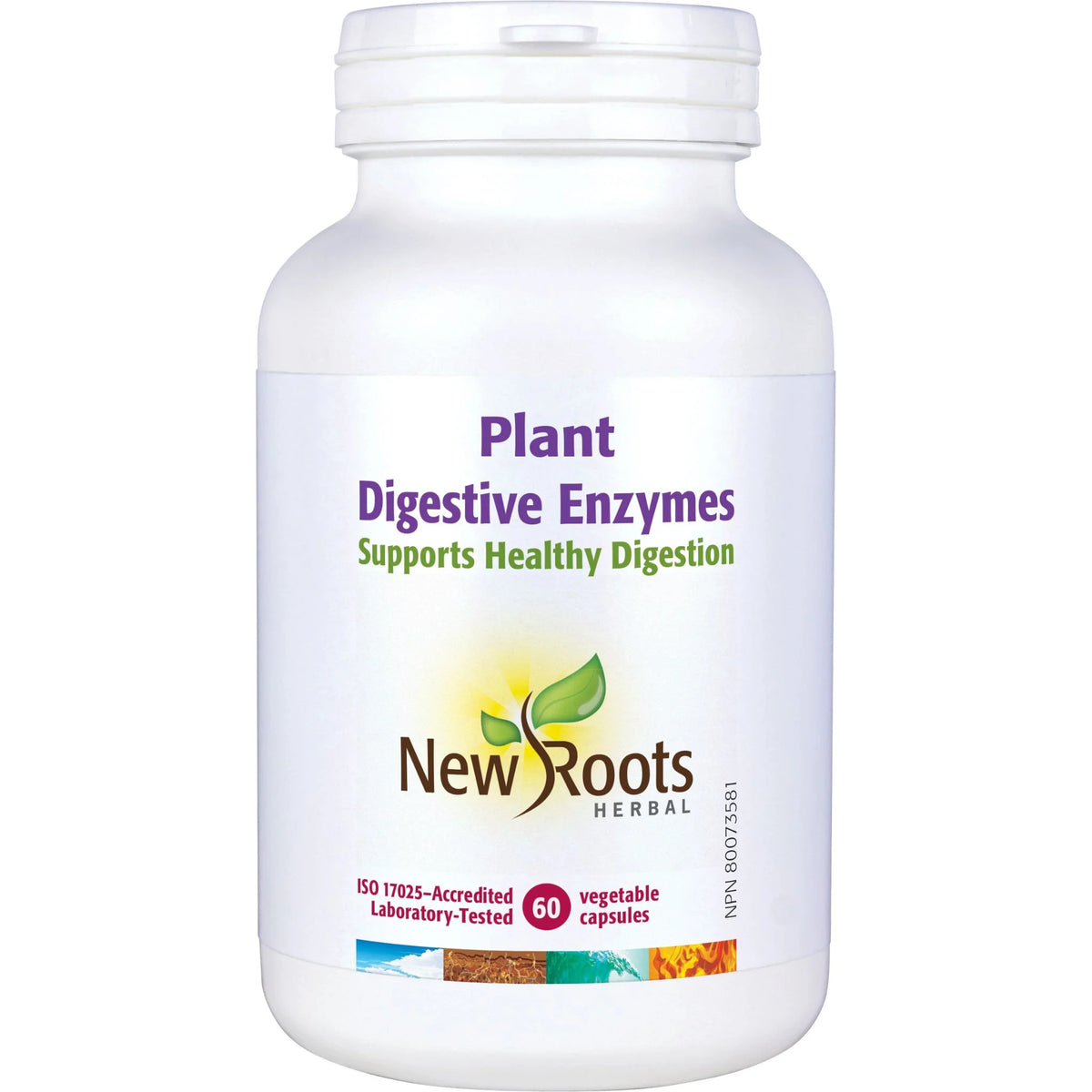 New Roots Herbal Plant Digestive-Enzymes 375mg - 60 Veg Capsules