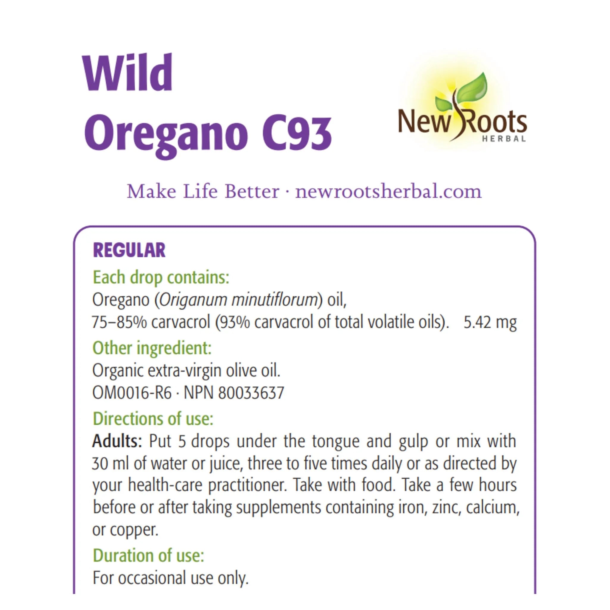 New Roots Herbal Wild Mediterranean Wild Oregano C93 - 50ml