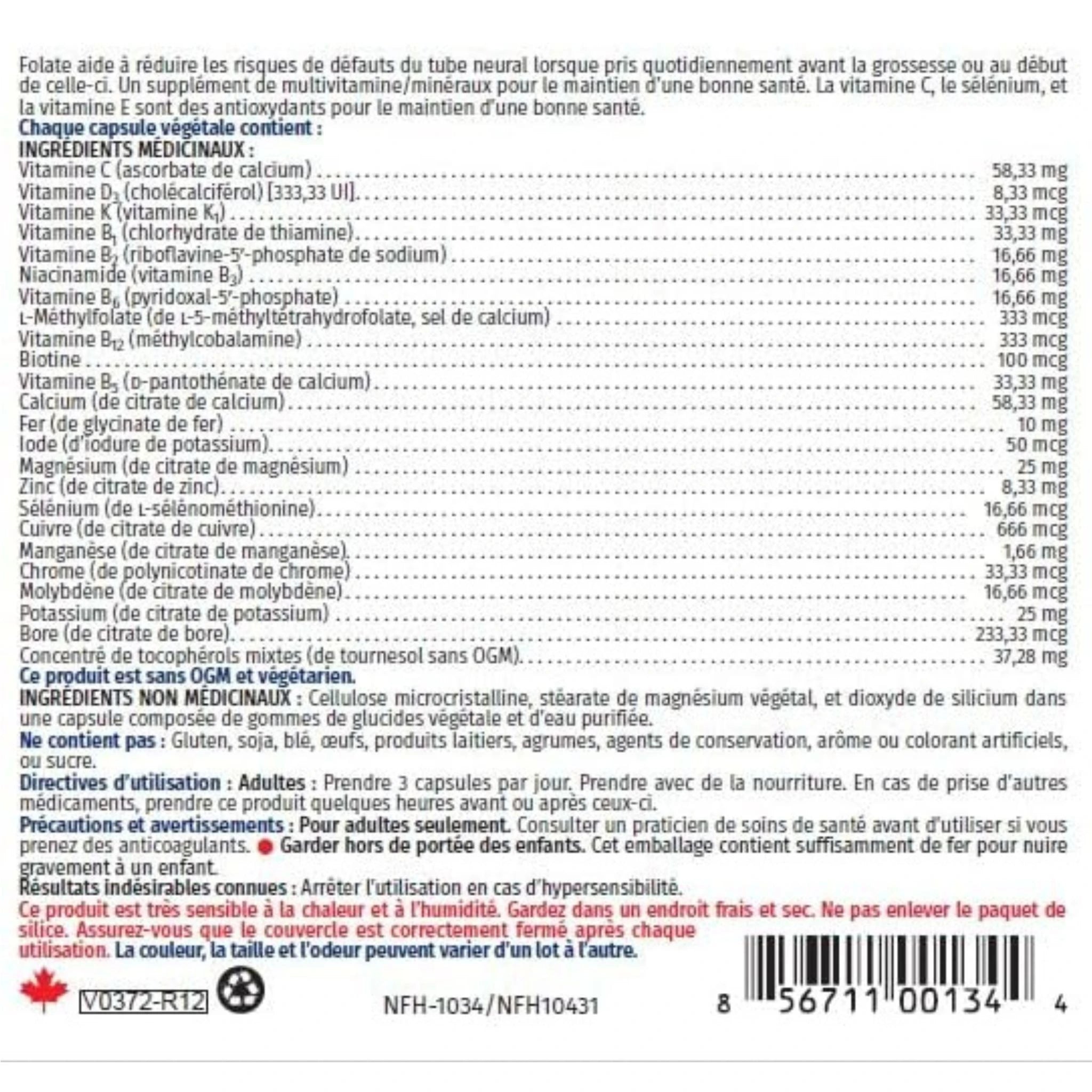 NFH Pre Natal SAP, 180 Capsules - Nature's Source Inc