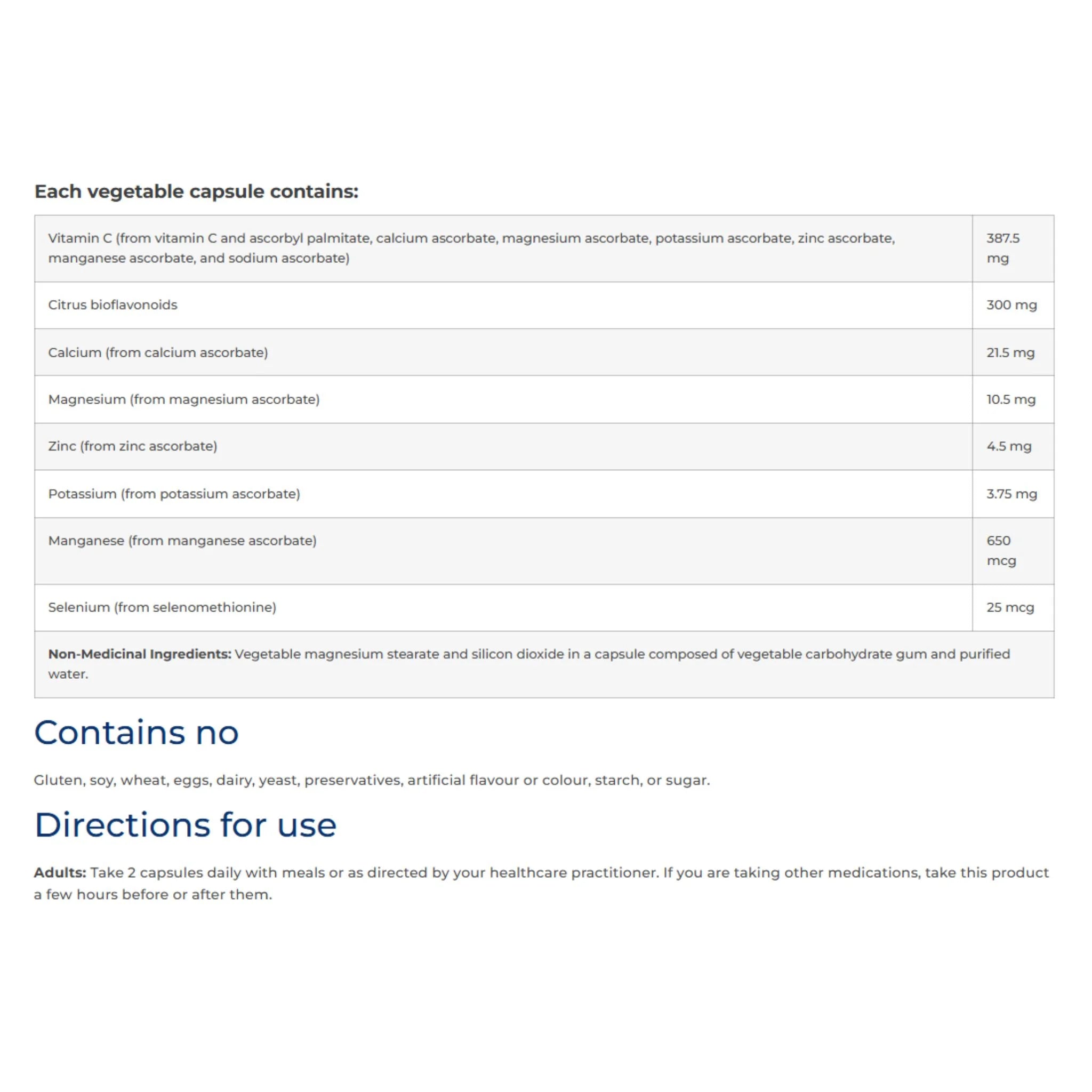 NFH Ascorbates SAP 180 capsules