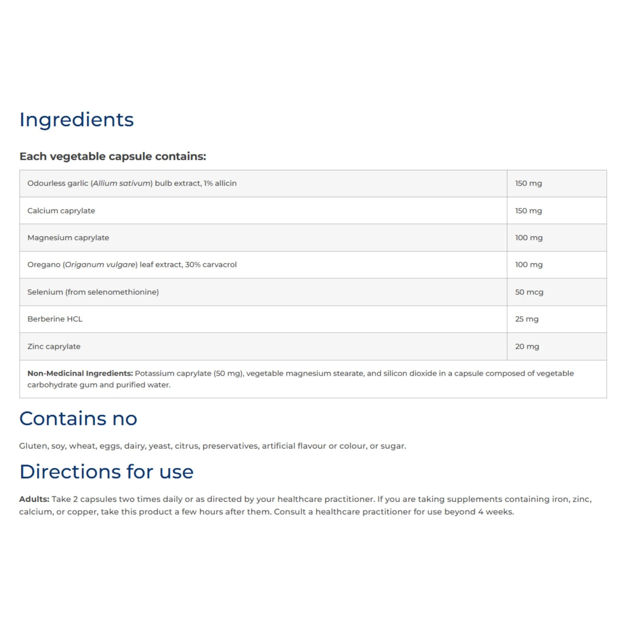 NFH Candida SAP (90 Capsules) - Nature's Source Inc