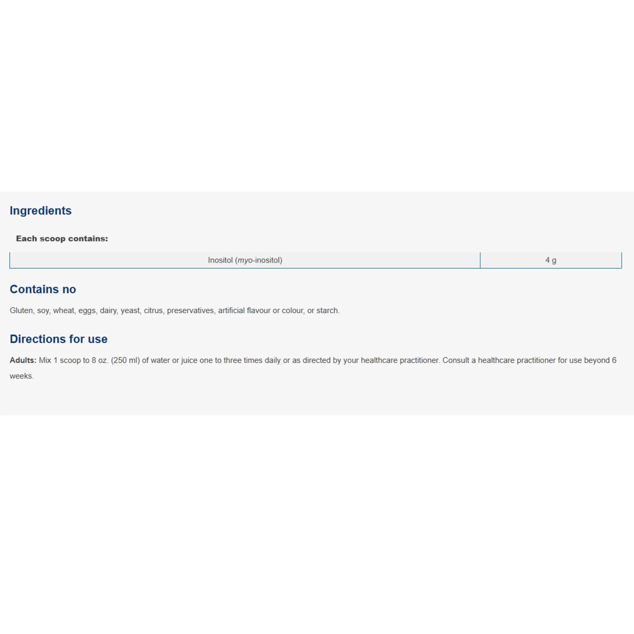 NFH Inositol SAP 500g - Nature's Source Inc