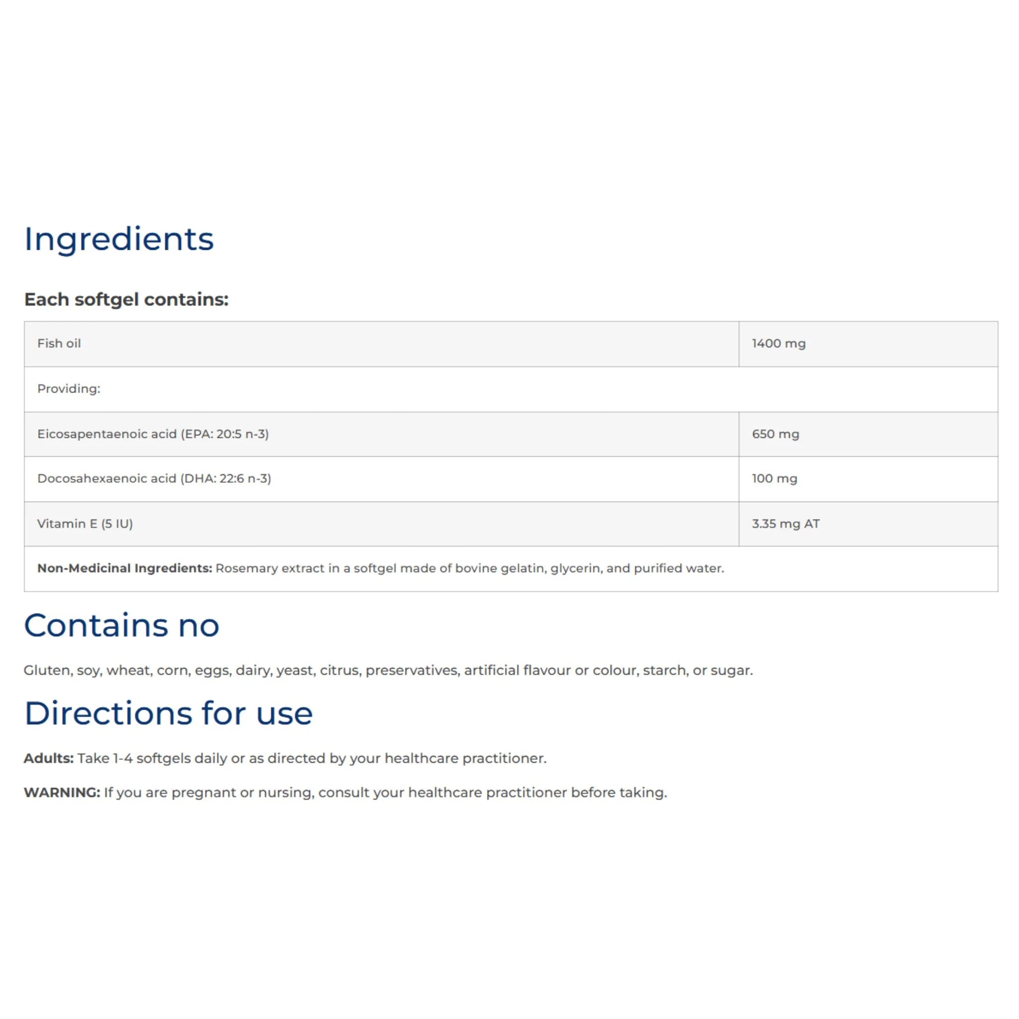 NFH Trident SAP 65:10 (Omega-3) (650 mg EPA 100 mg DHA/softgel) 120 softgels
