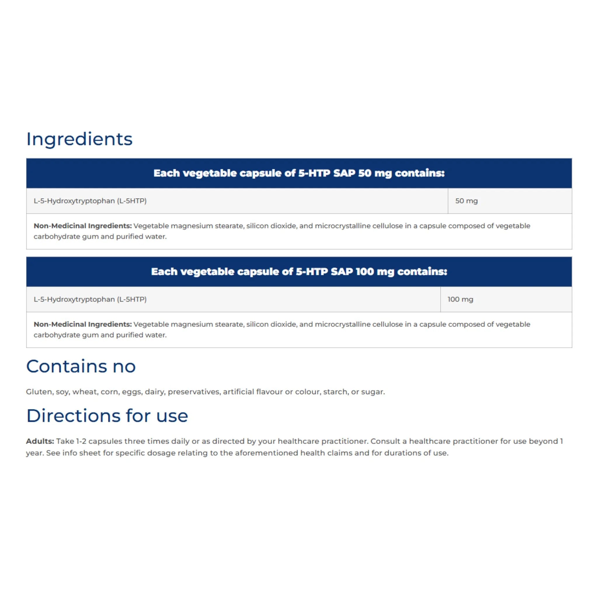 NFH 5 - HTP SAP 100 mg (Serotonin Precursor) 90 capsules - Nature's Source Inc