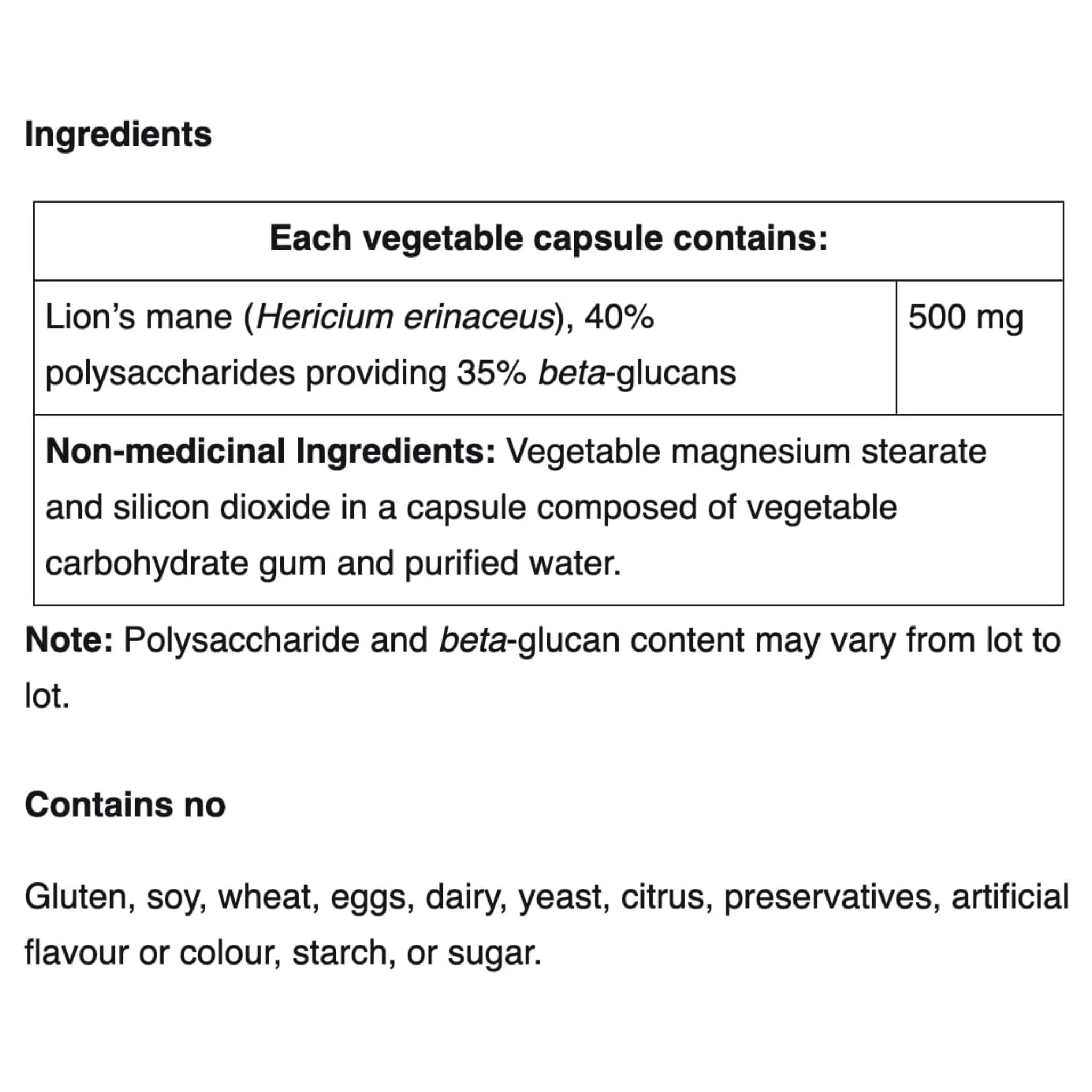 NFH Hericium Erinaceus SAP 60 Capsules - Helps with Immune Support, Digestive Health, Gas and Bloating Comfort - Nature's Source Inc