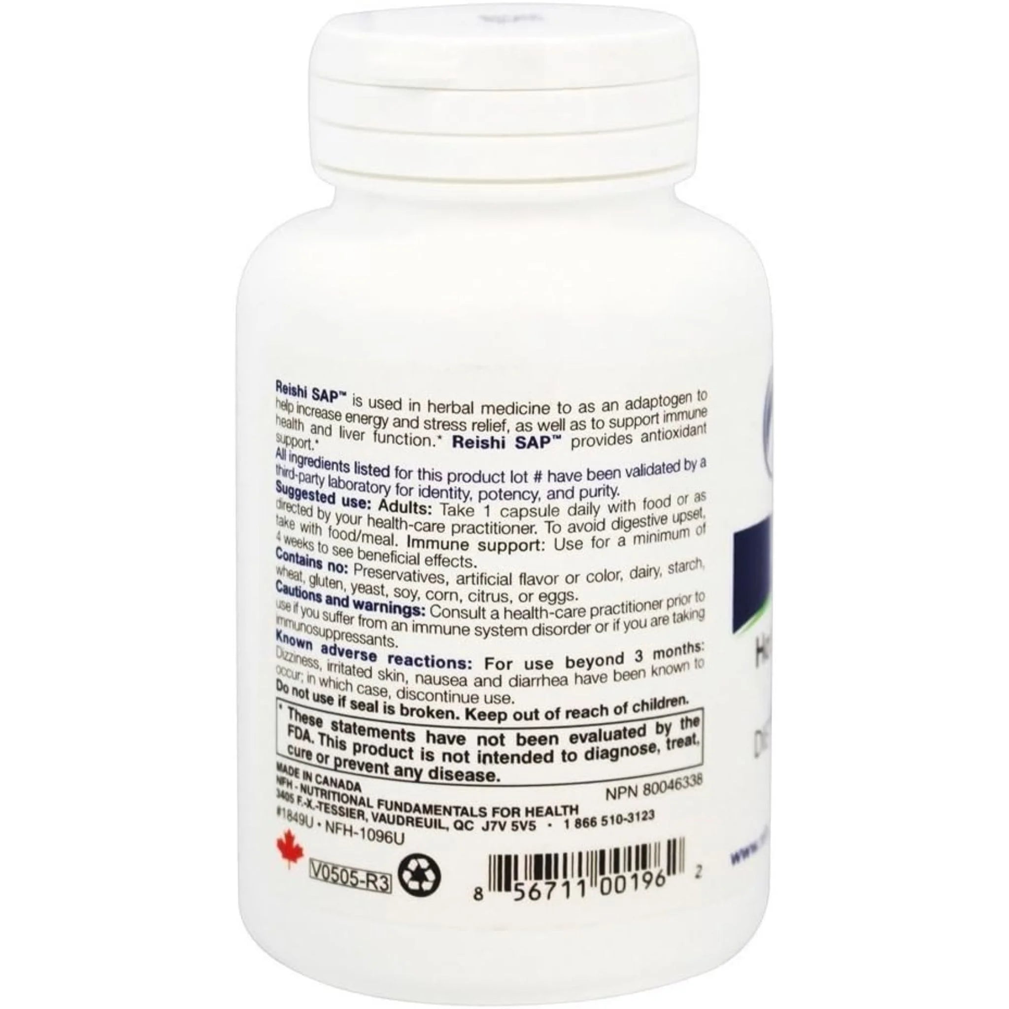 NFH Reishi SAP (Medicinal Mushroom Hot-Water Extract) 60 capsules