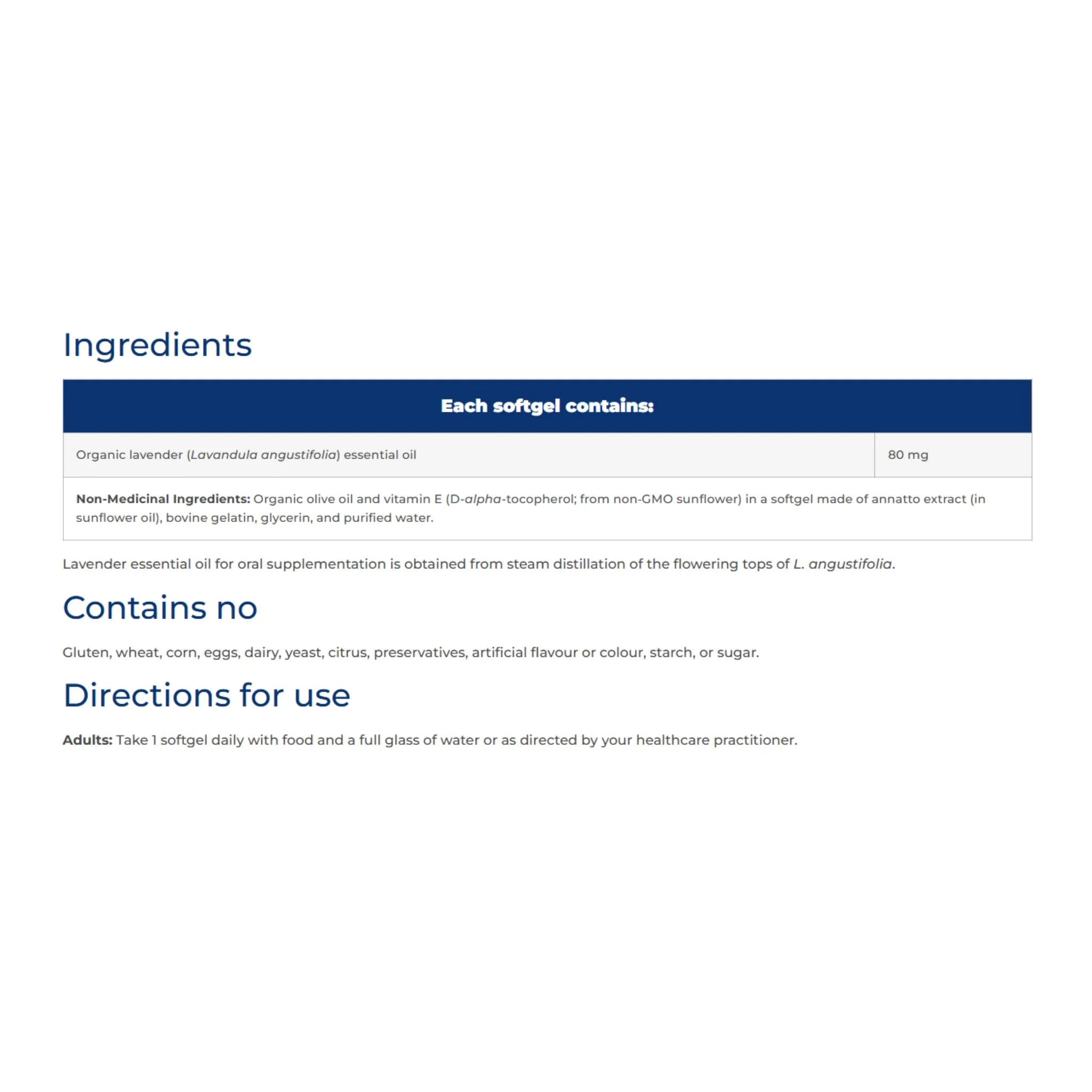 NFH Lavender SAP 60 Softgels - Nature's Source Inc