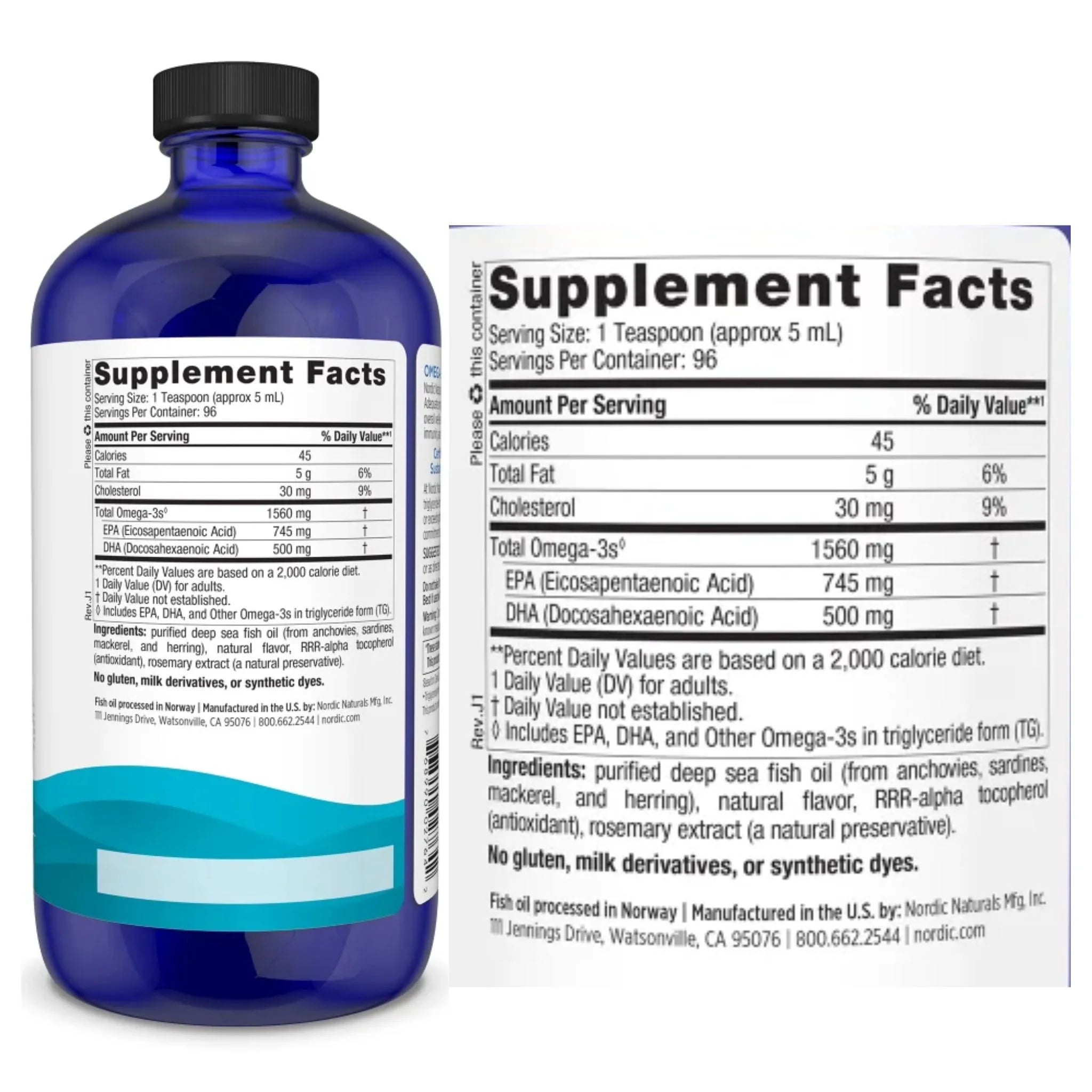 Nordic Naturals Omega 3 Lemon 473ml
