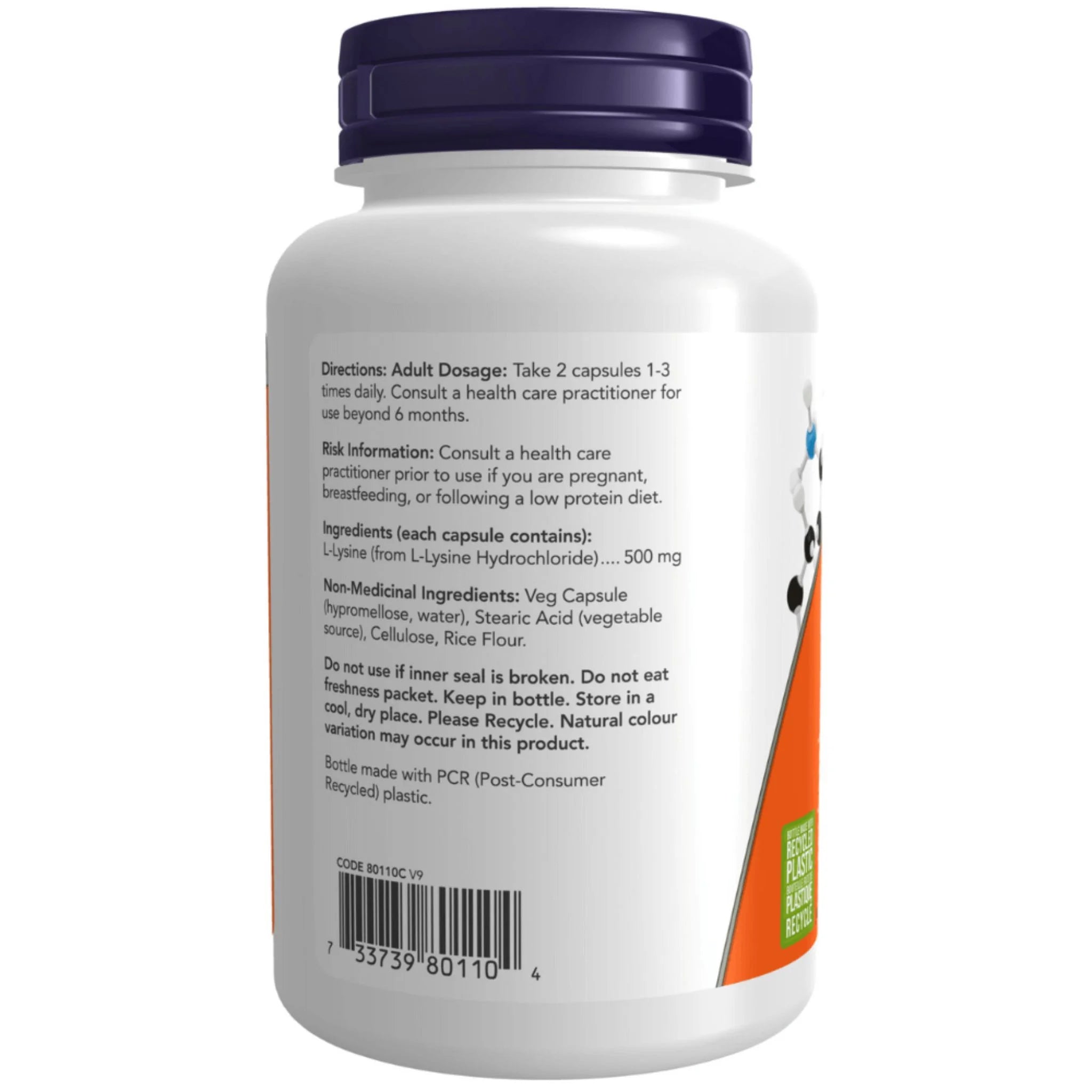 Now L-Lysine 500mg 100 Capsules