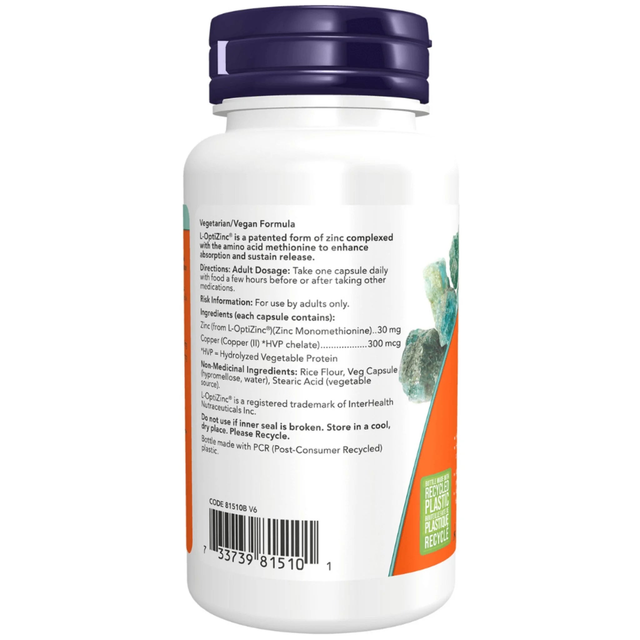 Now L-Optizinc 30mg 100 Capsules