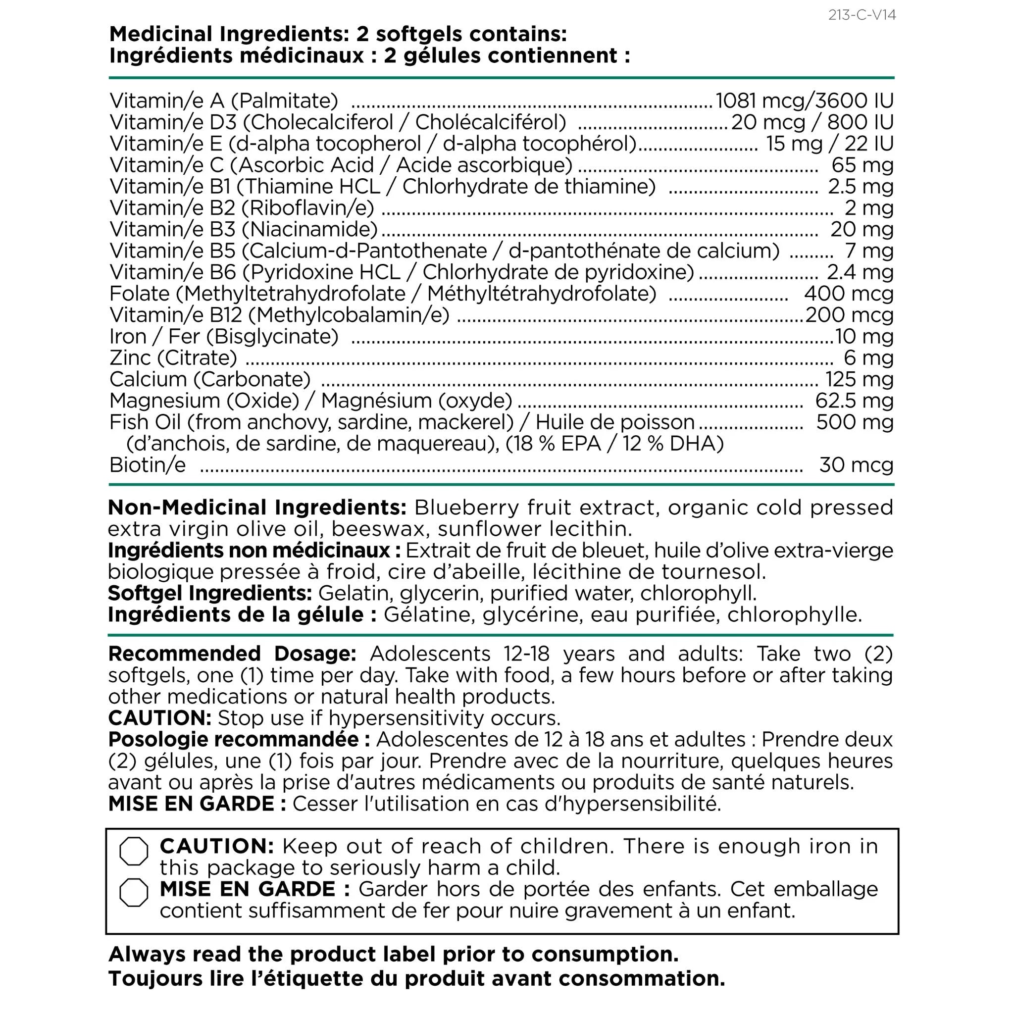 Platinum Naturals Easymulti Teen for Young Women 120 Softgels - Nature's Source Inc