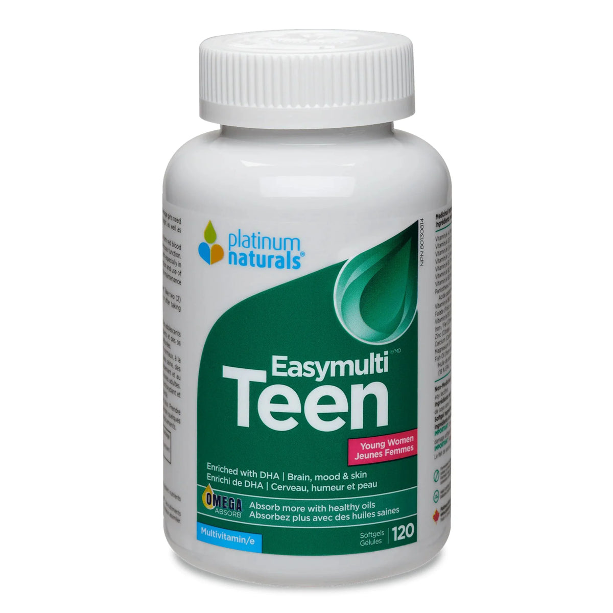 Platinum Naturals Easymulti Teen for Young Women 120 Softgels - Nature's Source Inc