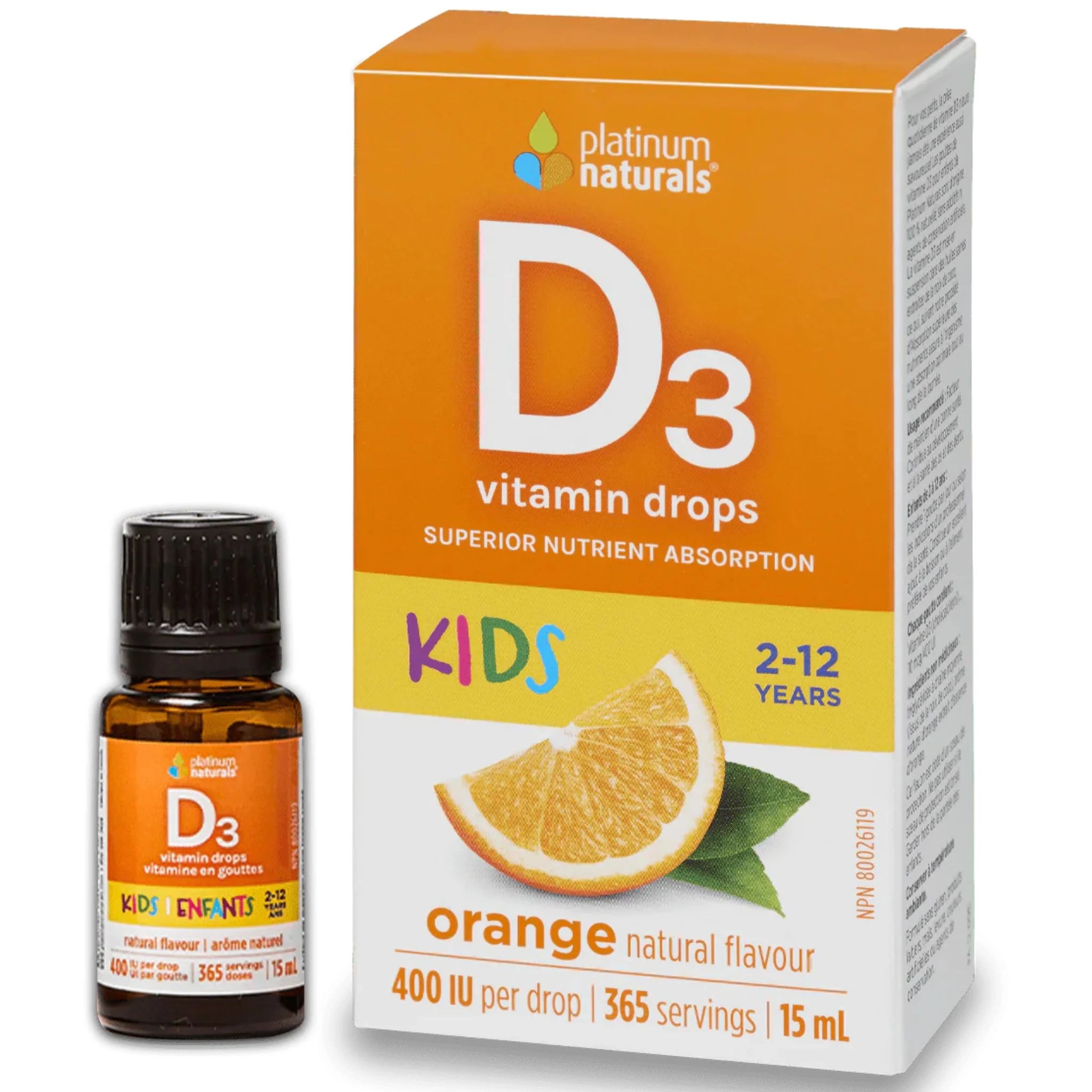Platinum Naturals Delicious D for Kids 15 ml Orange 400 IU