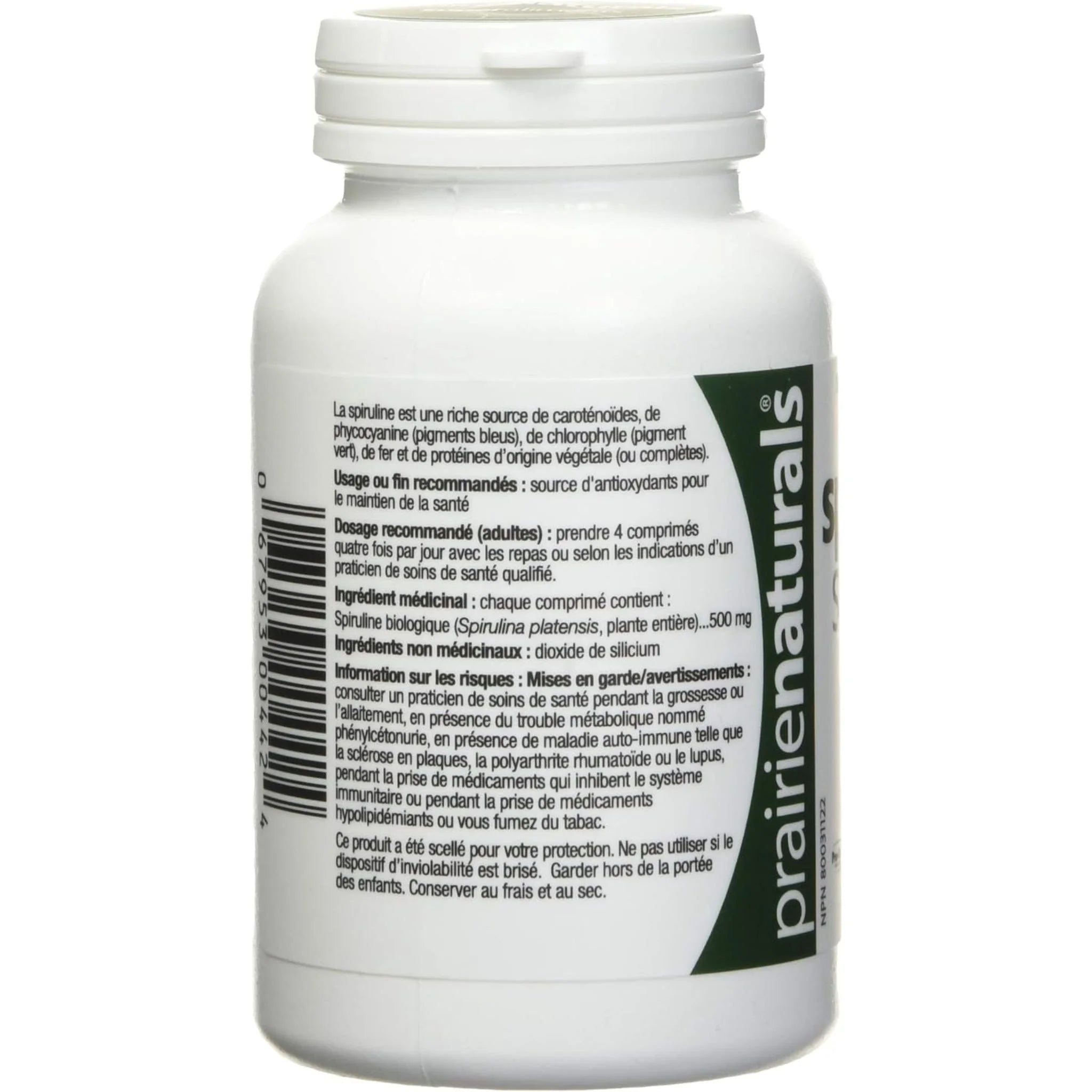 Prairie Naturals Spirulina 180 Tablets