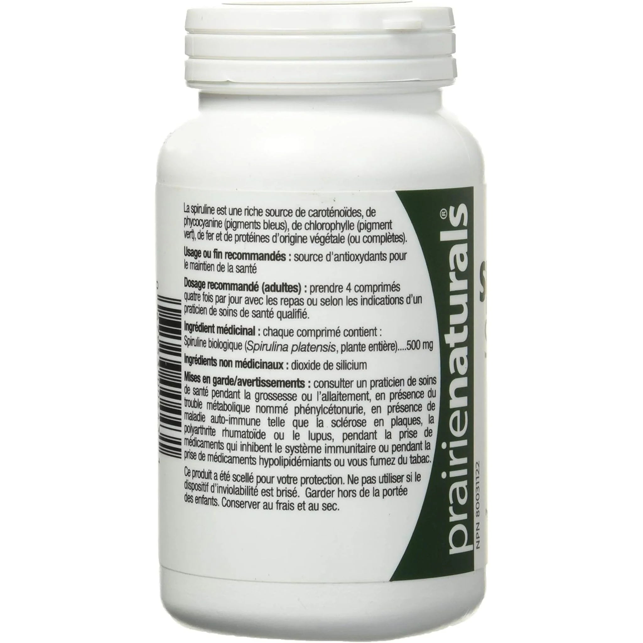 Prairie Naturals Spirulina 360 Tabs