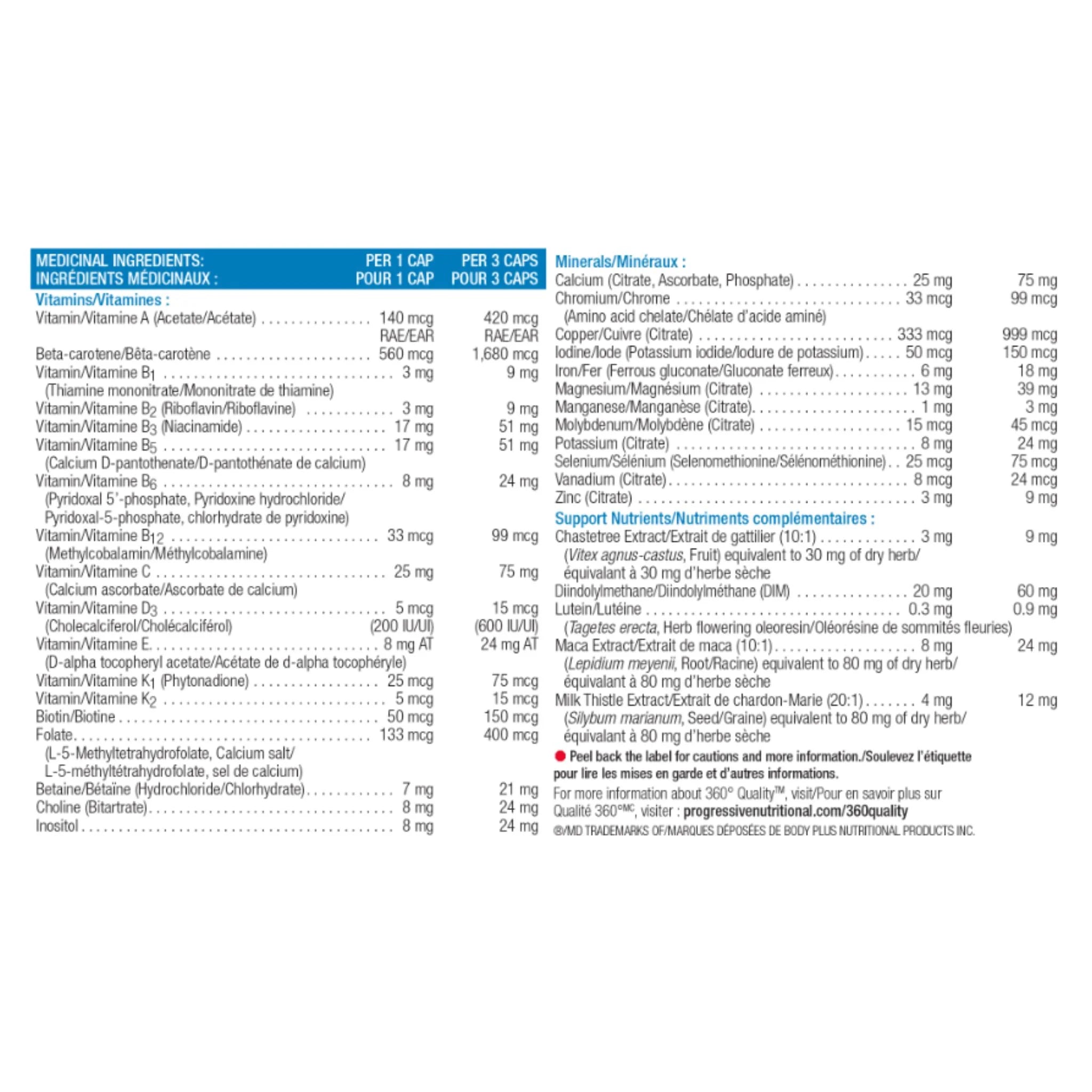 Progressive Adult Women MultiVitamins - 60 Veg Capsules