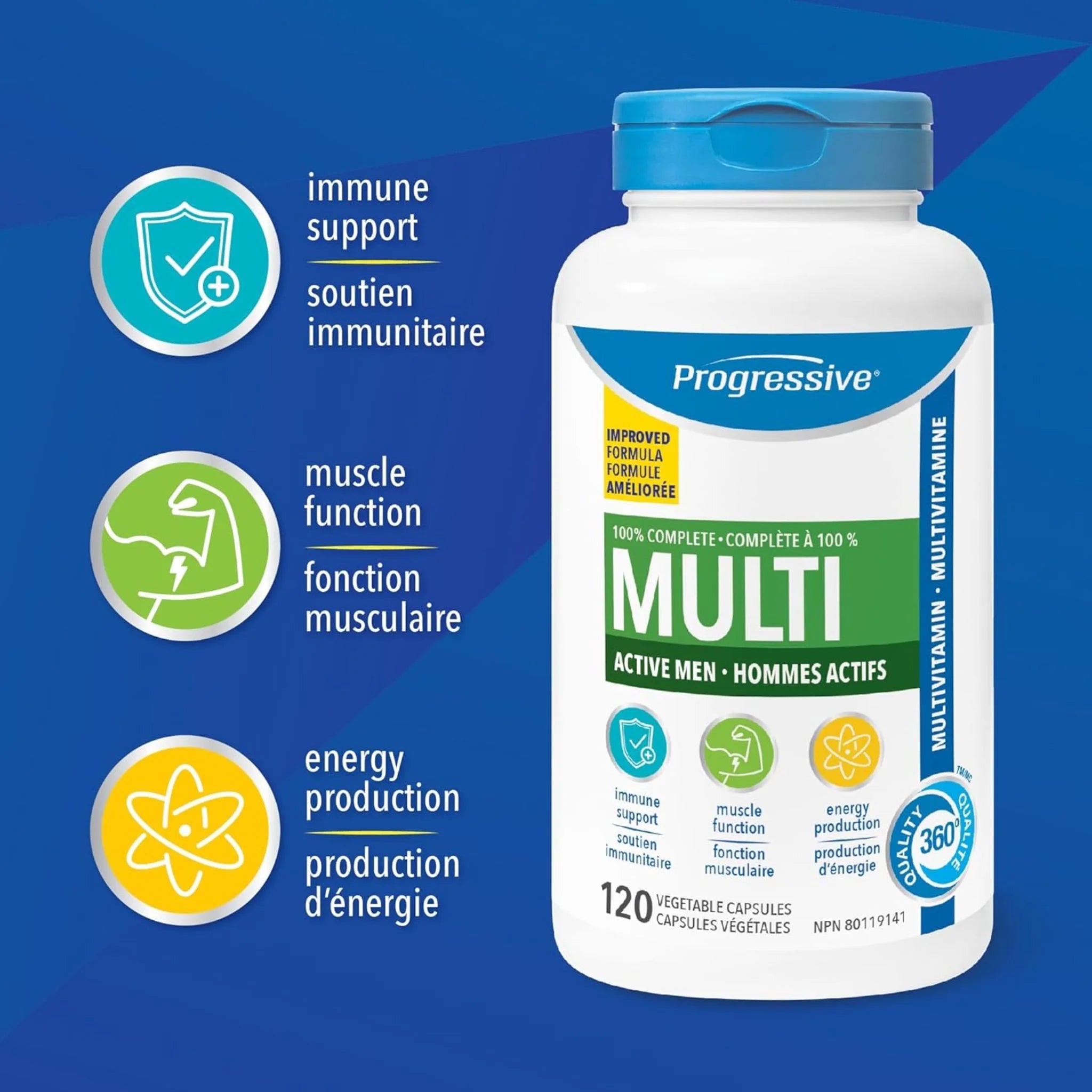 Progressive MultiVitamin Active Men 120c