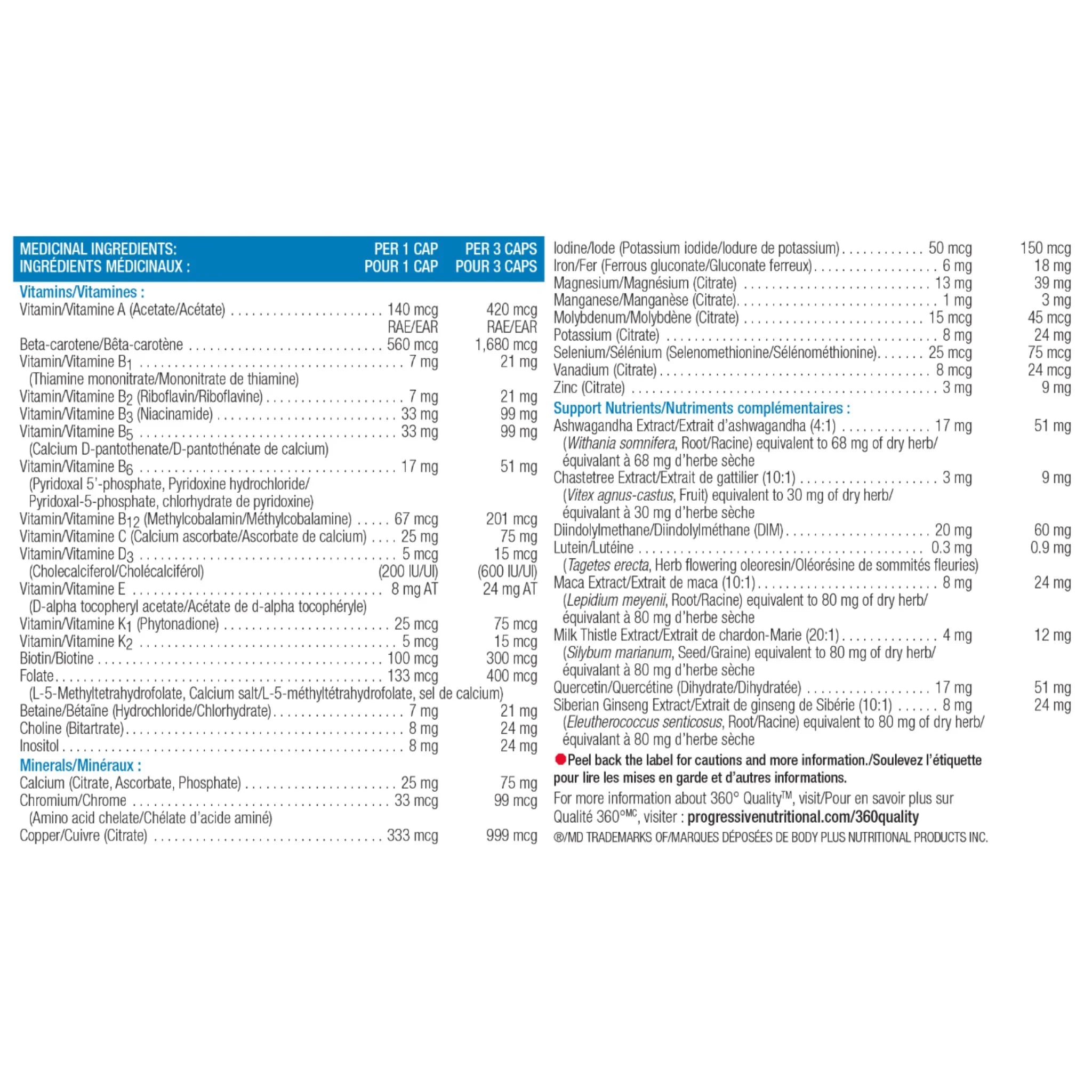 Progressive MultiVitamin Active Women 120c - Nature's Source Inc