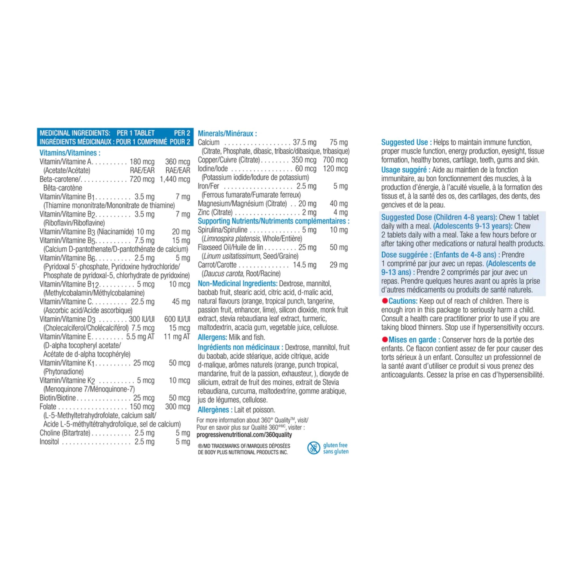 Progressive MultiVitamins for Kids 120c