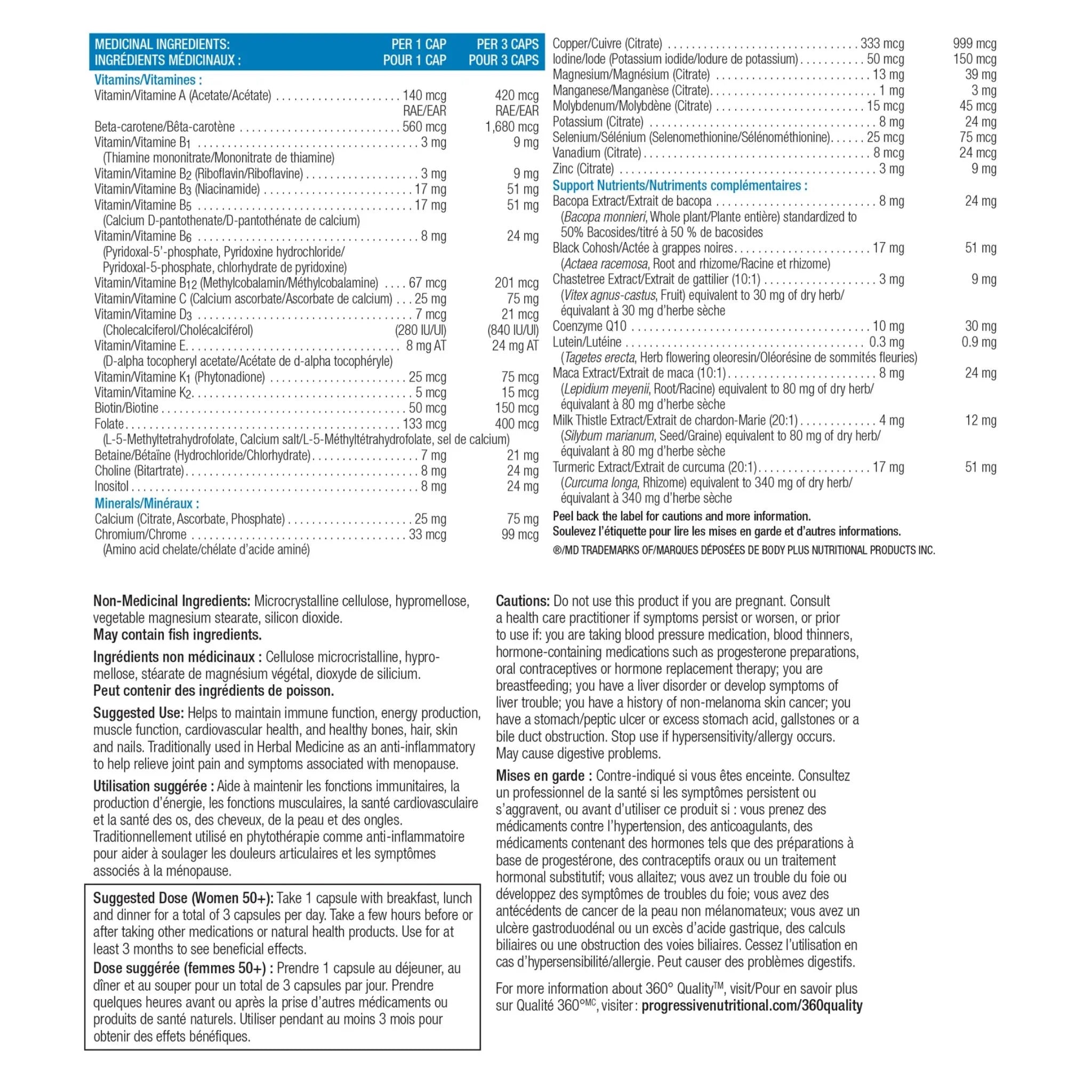 Progressive MultiVitamin Women 50+ 120c - Nature's Source Inc