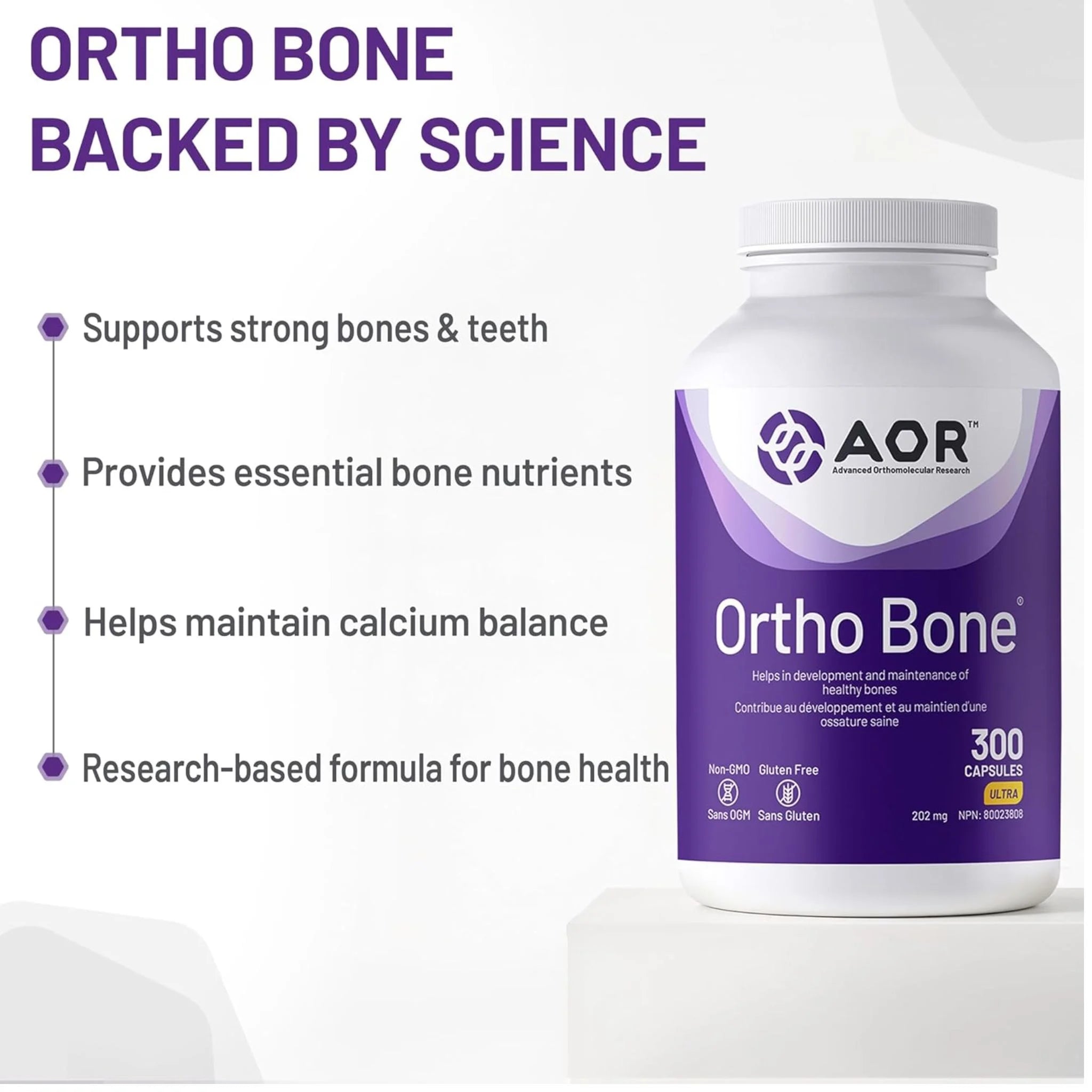 AOR Ortho Bone 300 Veg-Caps - Nature's Source Inc