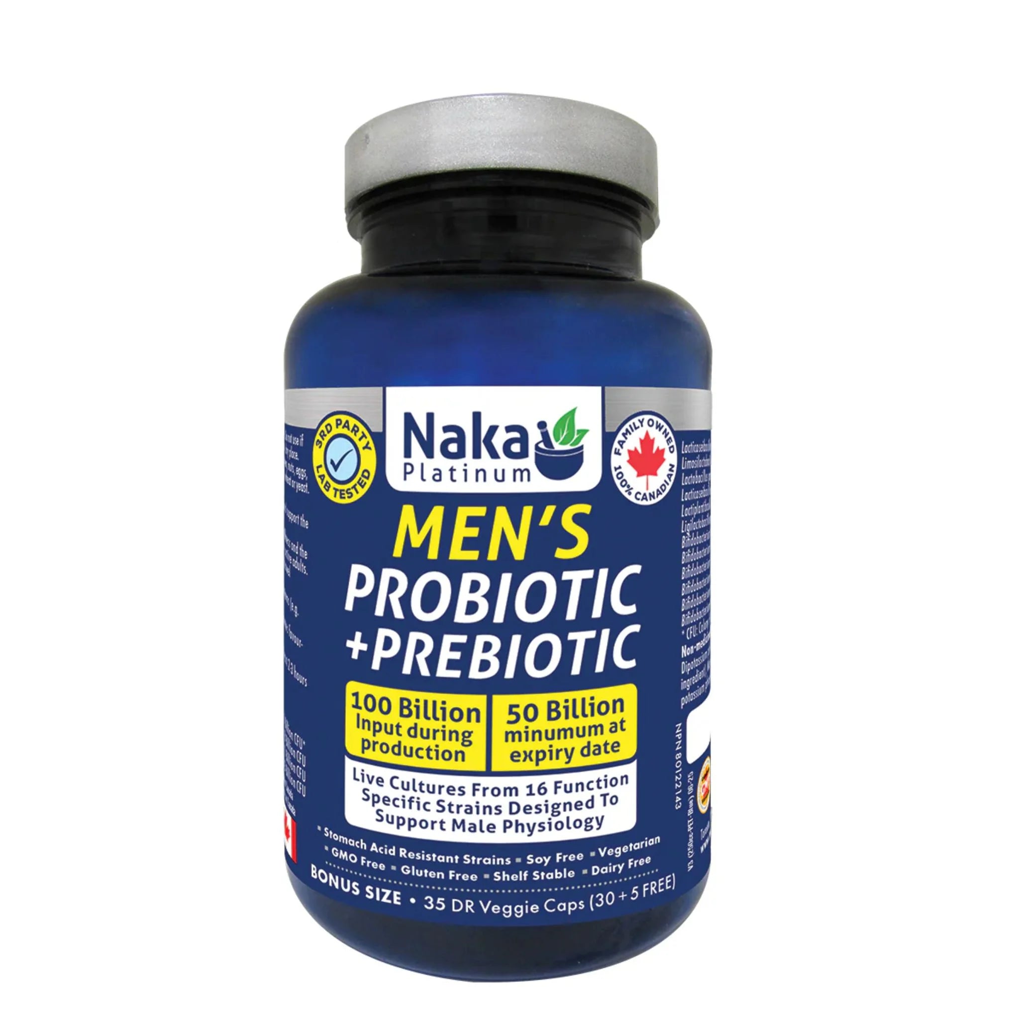 Naka Men's Probiotic + Prebiotic 100M 35c - Nature's Source Inc