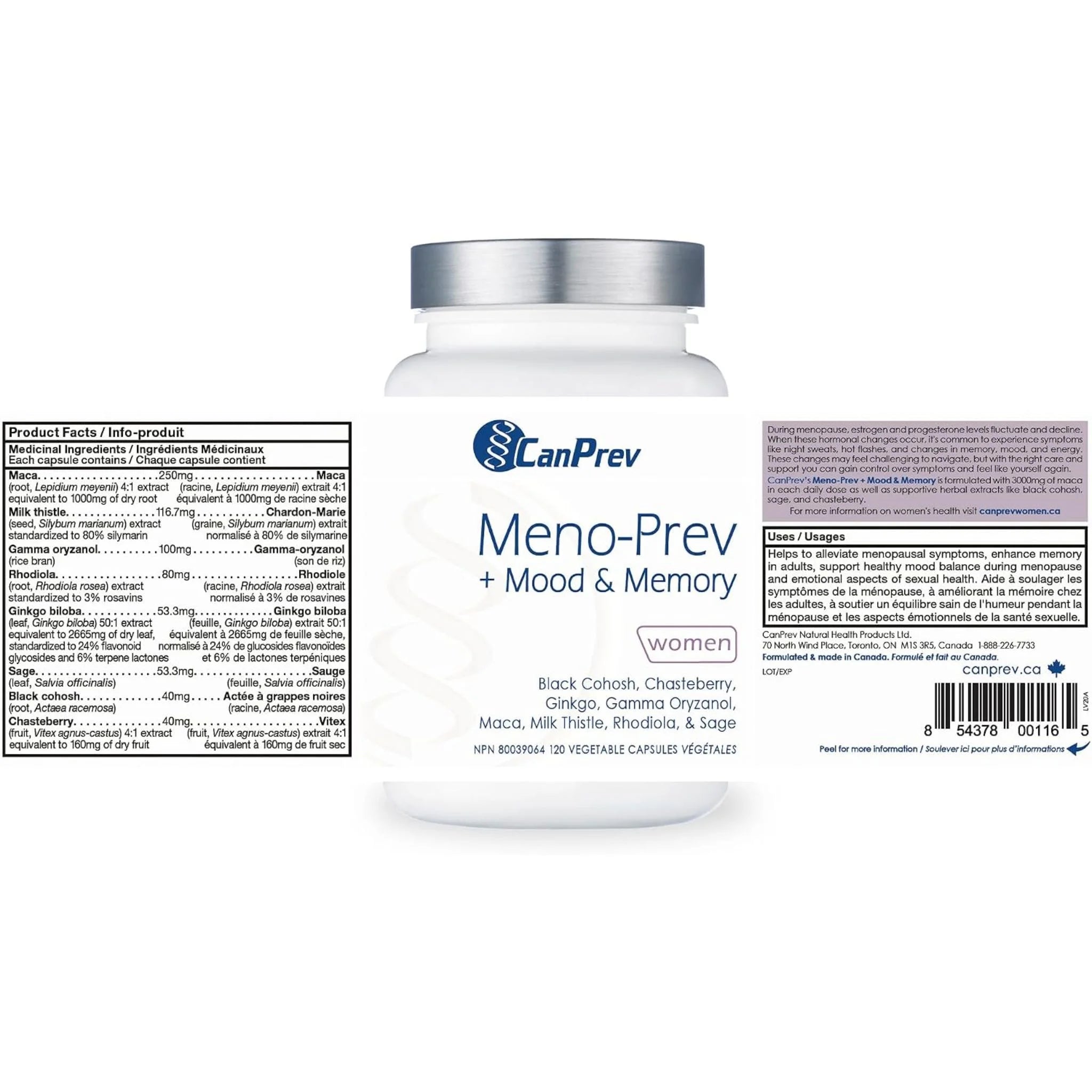 CanPrev MenoPrev + Mood & Memory 120 vcaps - Nature's Source Inc
