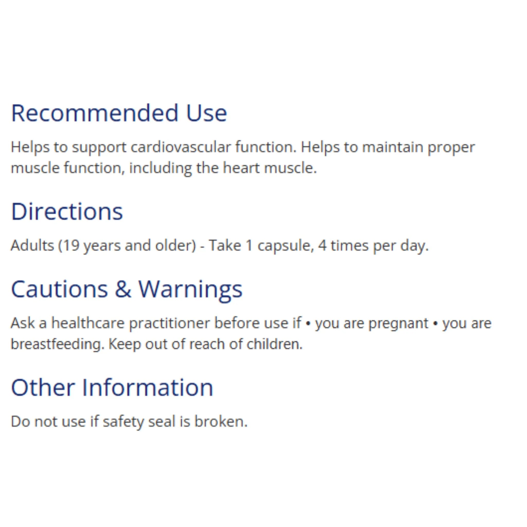 CanPrev Magnesium-Taurine-B6-Zinc for Cardio 120c - Nature's Source Inc