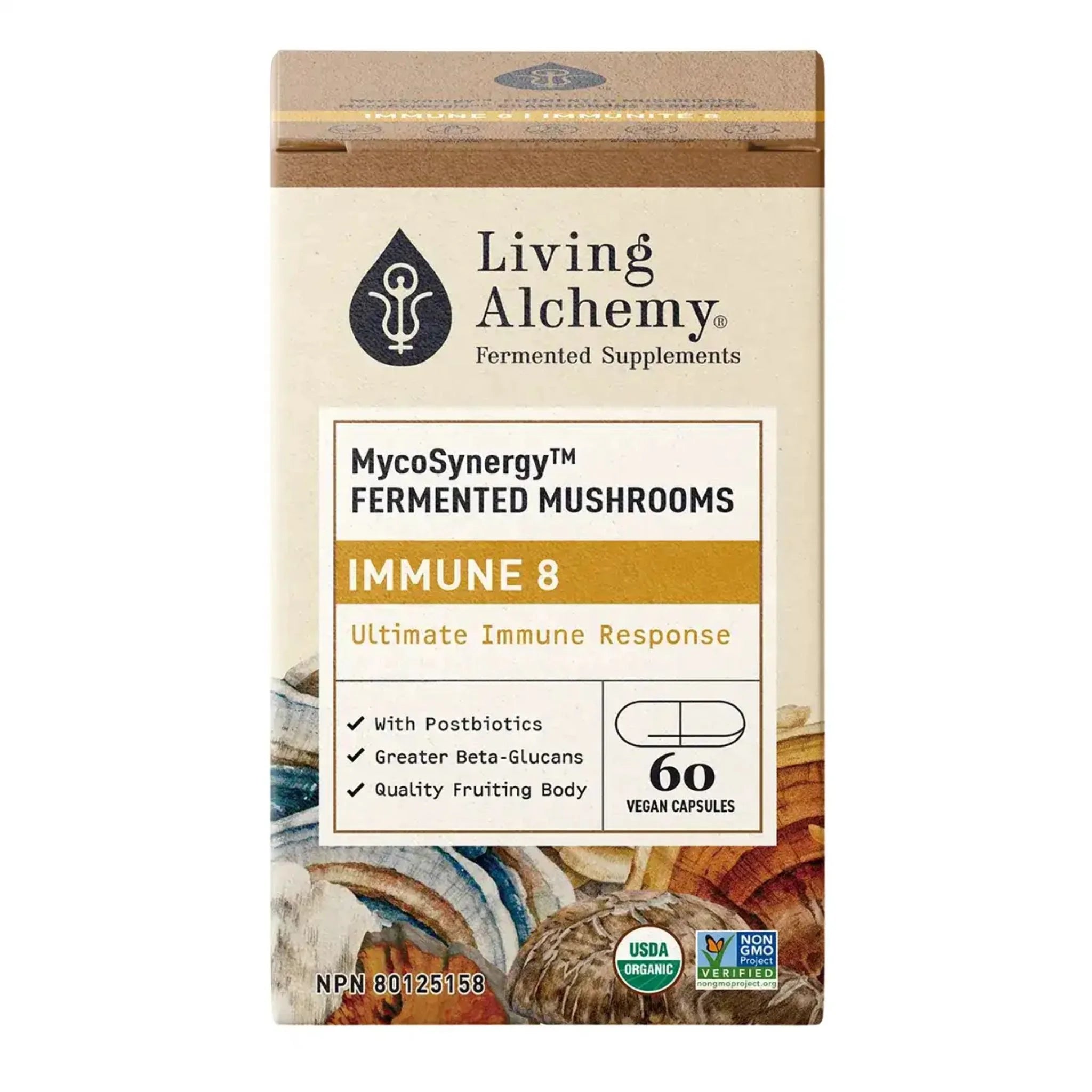 Living Alchemy MycoSynergy Fermented Mushrooms Immune 8, 60 Vegan Capsules - Nature's Source Inc