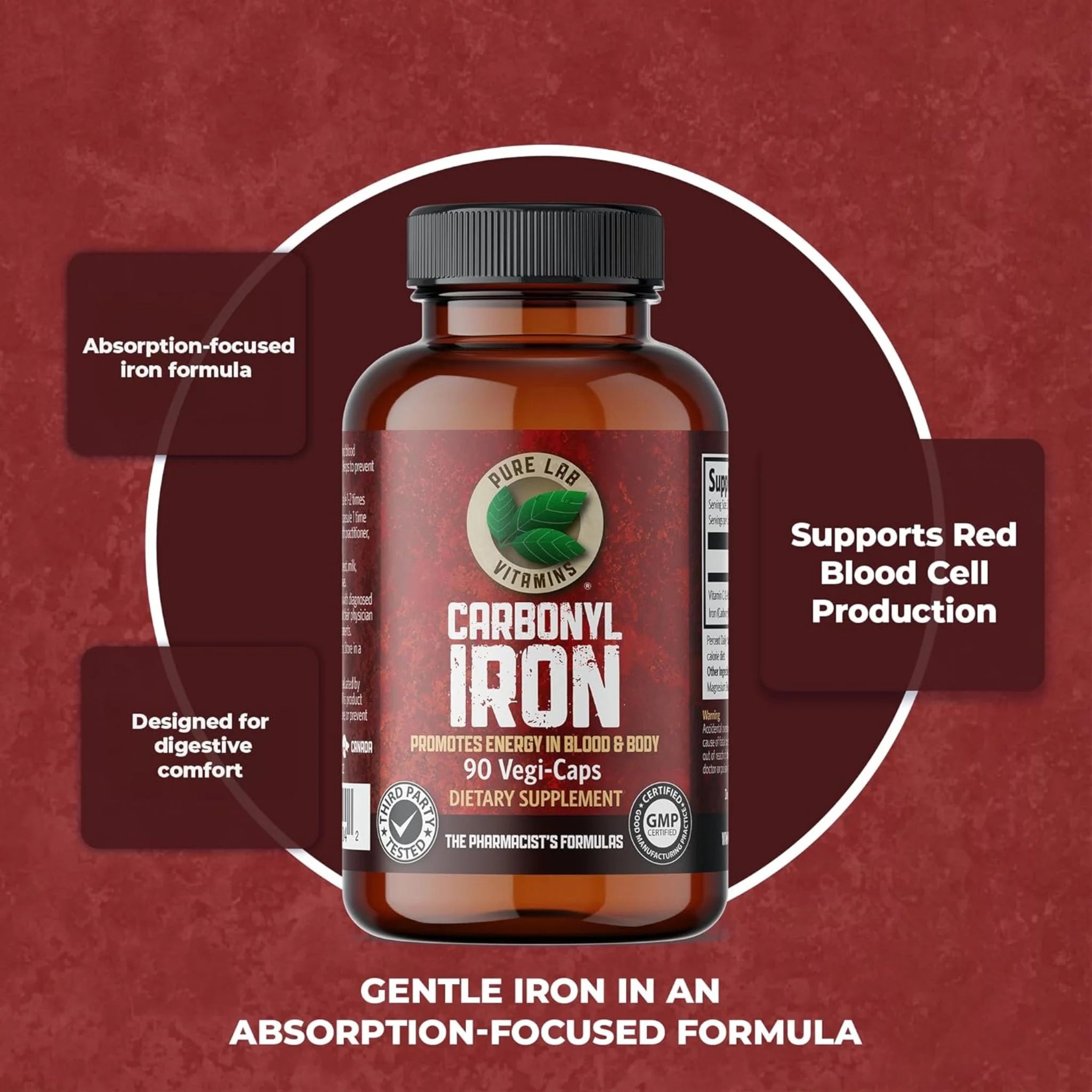 Pure Lab Vitamins Carbonyl Iron 90 VC - Nature's Source Inc