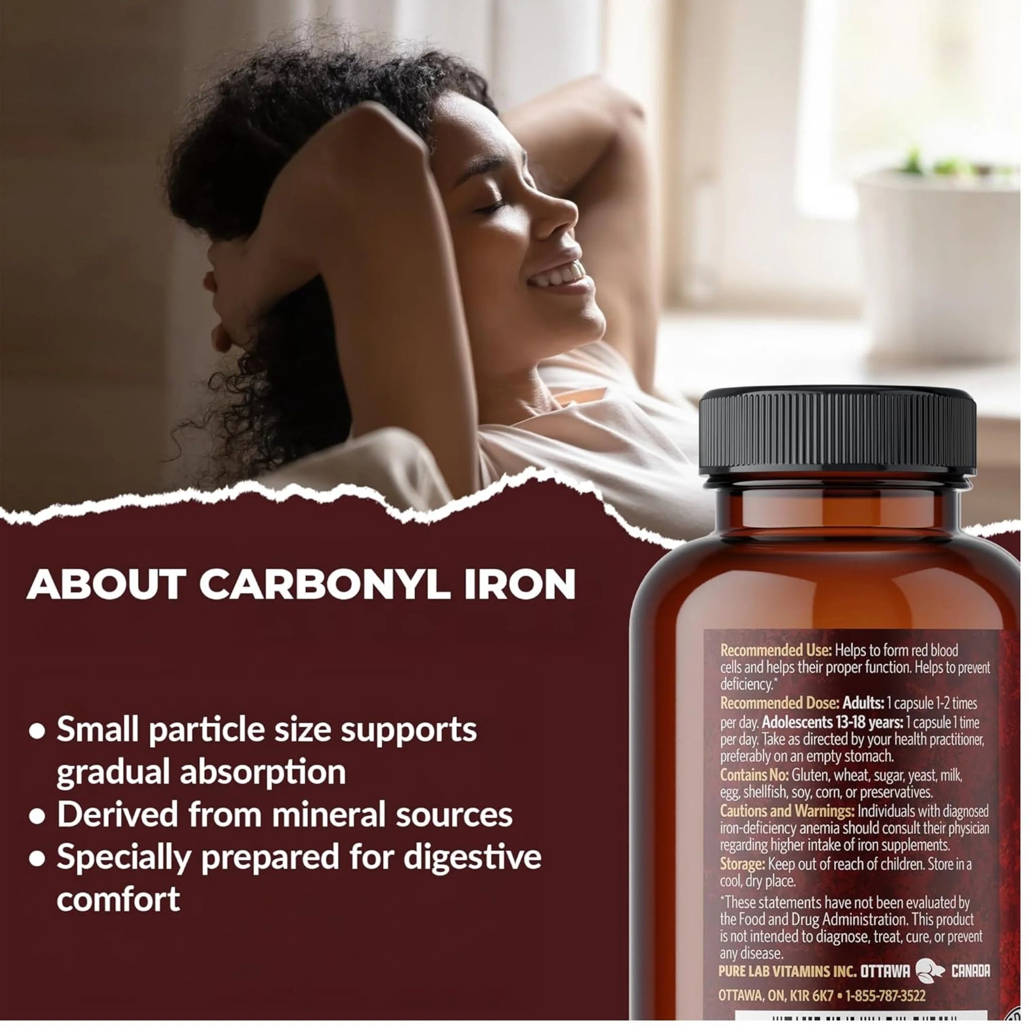 Pure Lab Vitamins Carbonyl Iron 90 VC - Nature's Source Inc