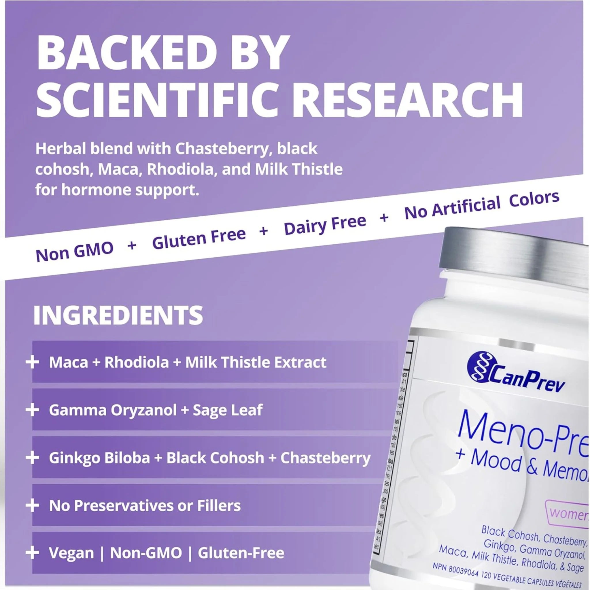 CanPrev MenoPrev + Mood & Memory 120 vcaps - Nature's Source Inc