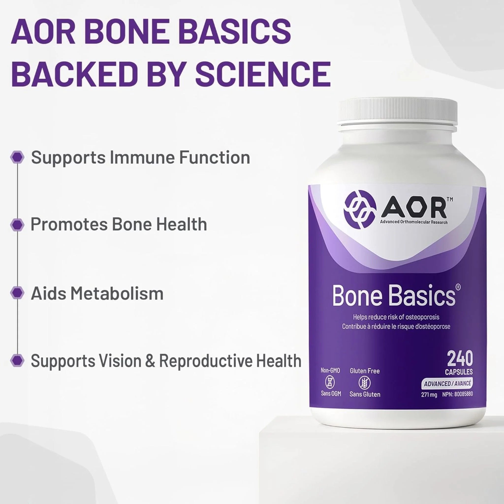AOR Bone Basics 240 Veg-Caps - Nature's Source Inc