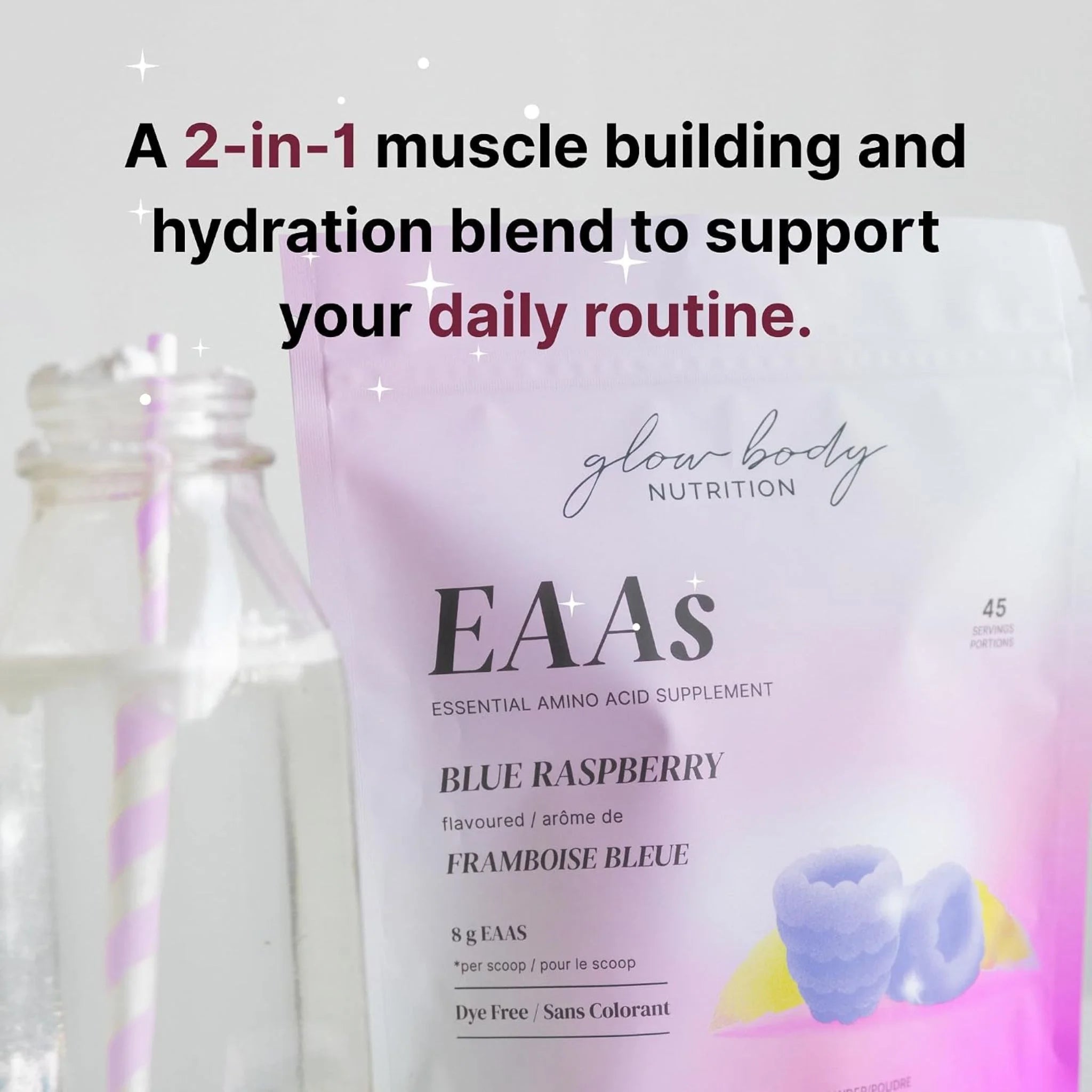 Glow Body EAAs Amino Fuzzy Peach 450g - Nature's Source Inc