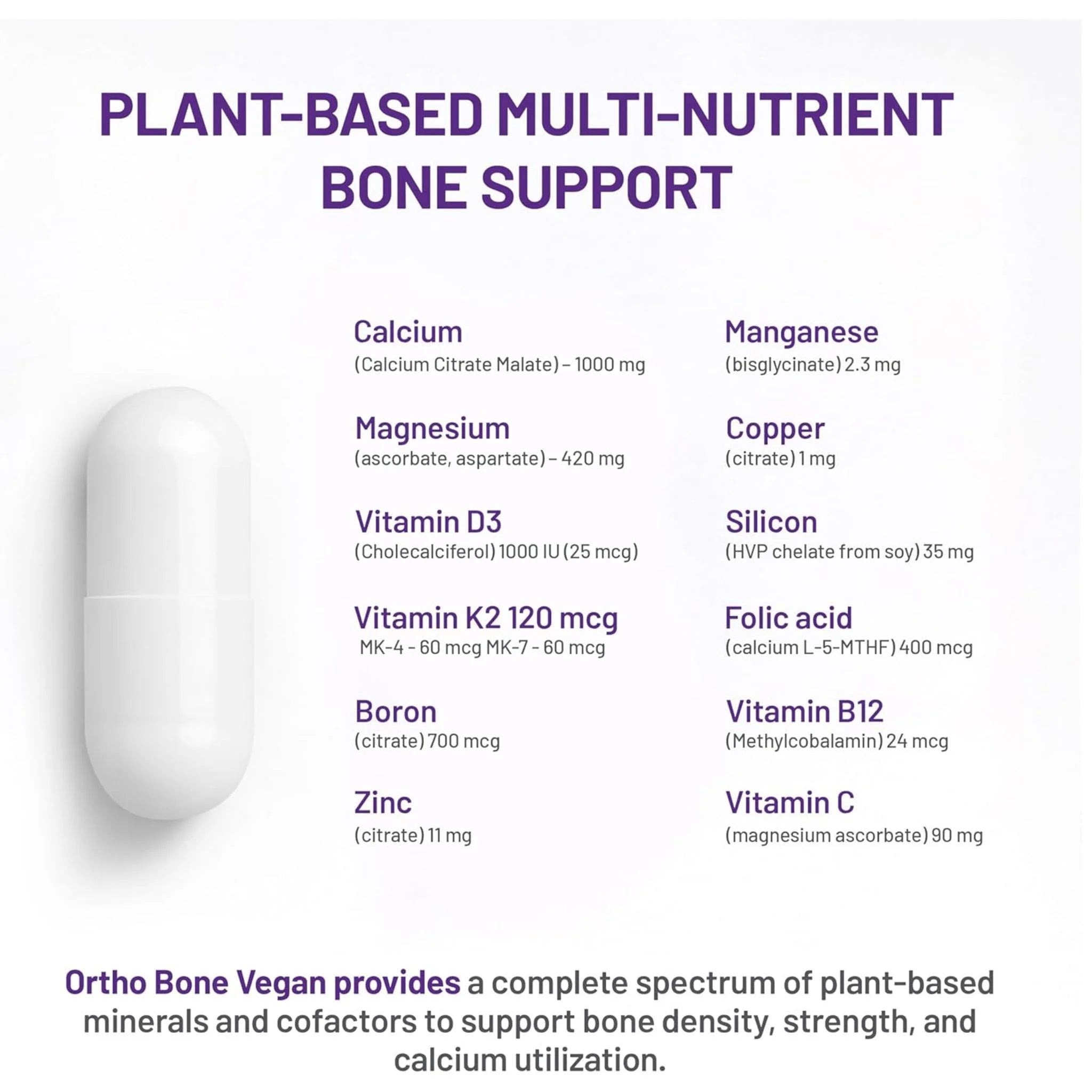 AOR Ortho Bone Vegan 300 Veg-Caps - Nature's Source Inc