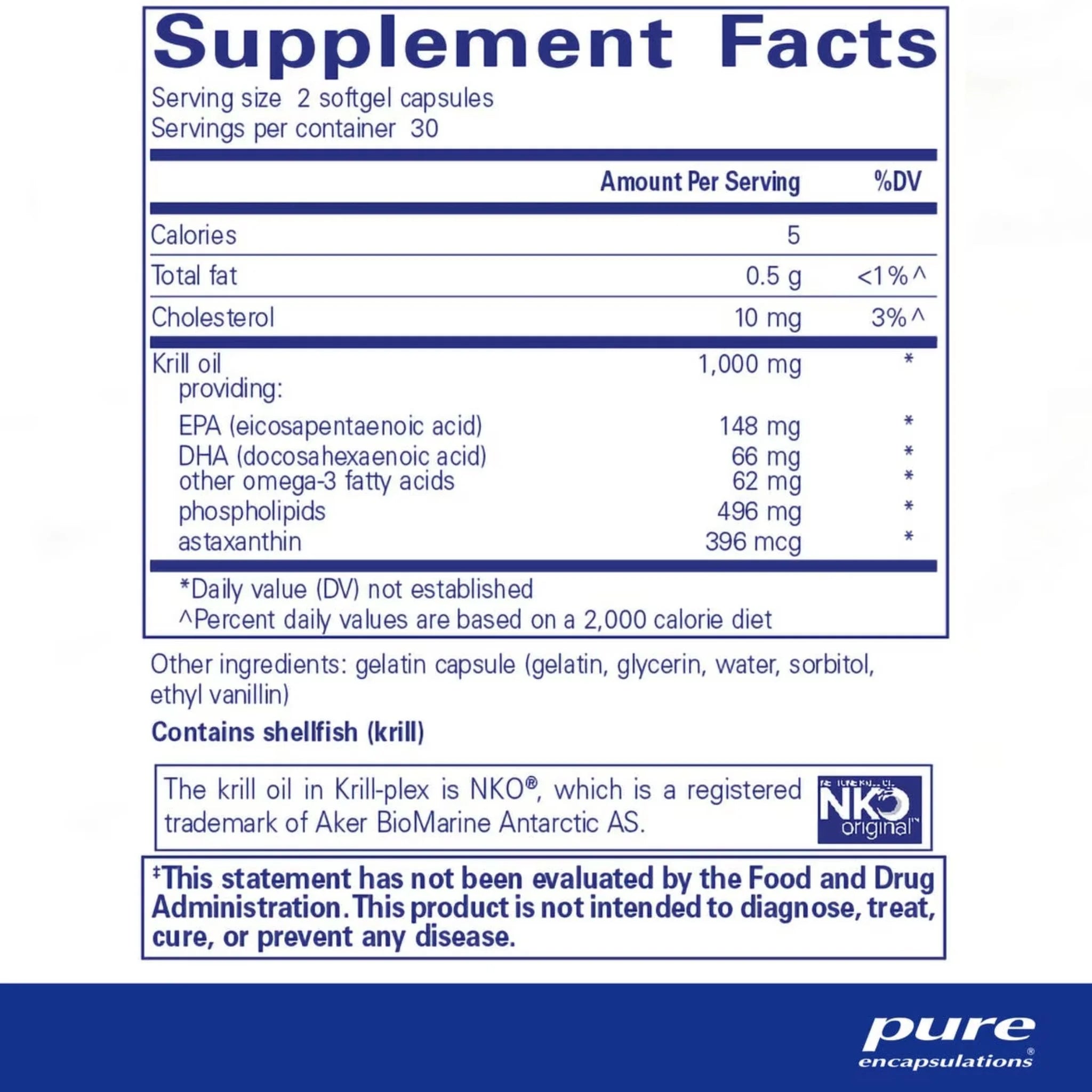 Pure Encapsulations Krill Plex (Omega-3 Fatty Acids) 60 Softgels - Nature's Source Inc